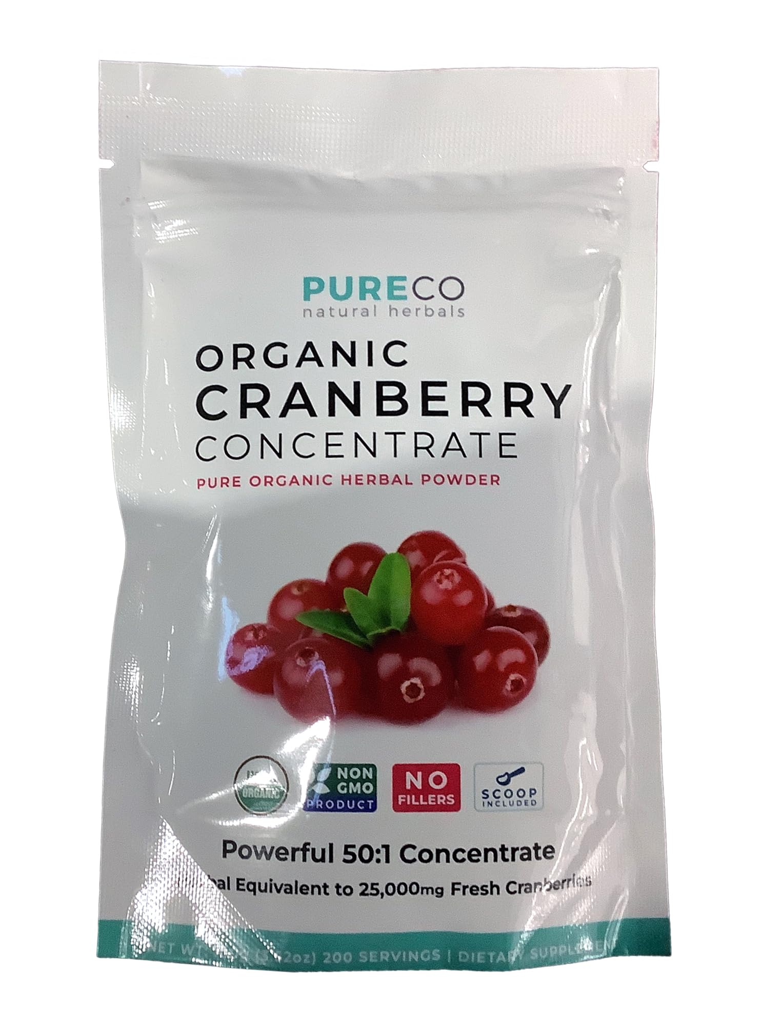 PURE CO Organic Cranberry Concentrate Powder mixed in a smoothie