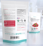 PURE CO Organic Cranberry Concentrate Powder with fresh cranberries