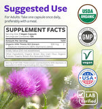 PURE CO Organic Milk Thistle Supplement 300mg bottle with label