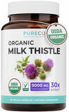 PURE CO Organic Milk Thistle Supplement 300mg capsule front view