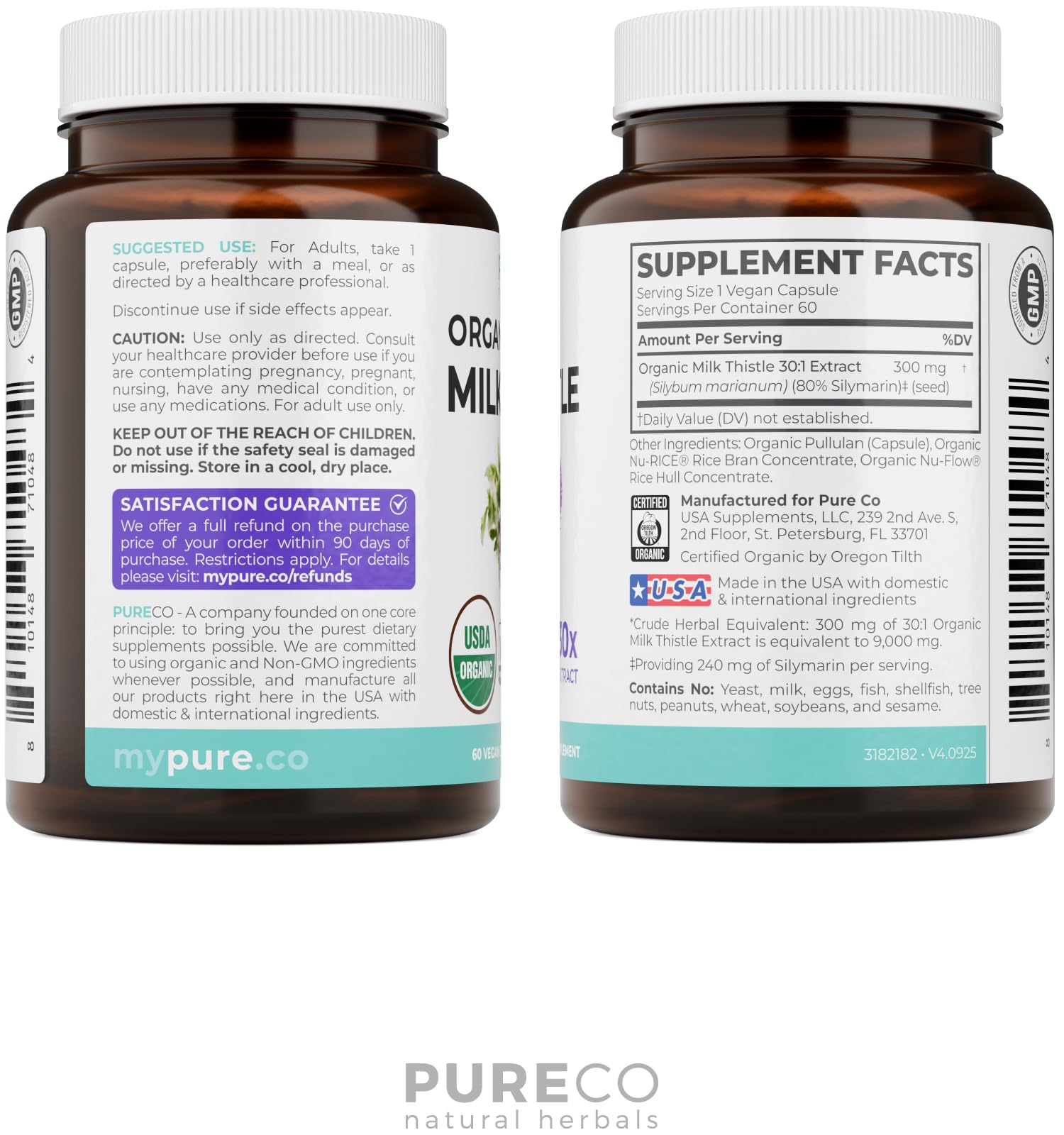 PURE CO Organic Milk Thistle Supplement 300mg capsule lifestyle scene