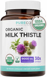 PURE CO Organic Milk Thistle Supplement 300mg front view