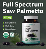 PURE CO Saw Palmetto Supplement capsules close-up