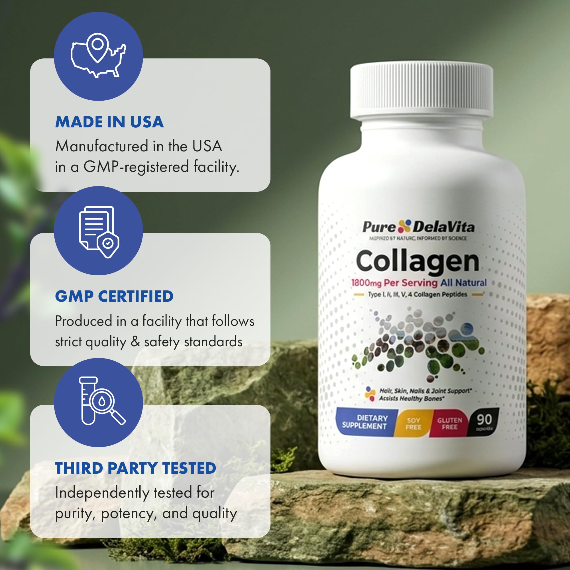 Pure DelaVita Multi Collagen Capsules 1800mg lifestyle scene