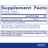 Pure Encapsulations Alpha Lipoic Acid 200mg supplement side view