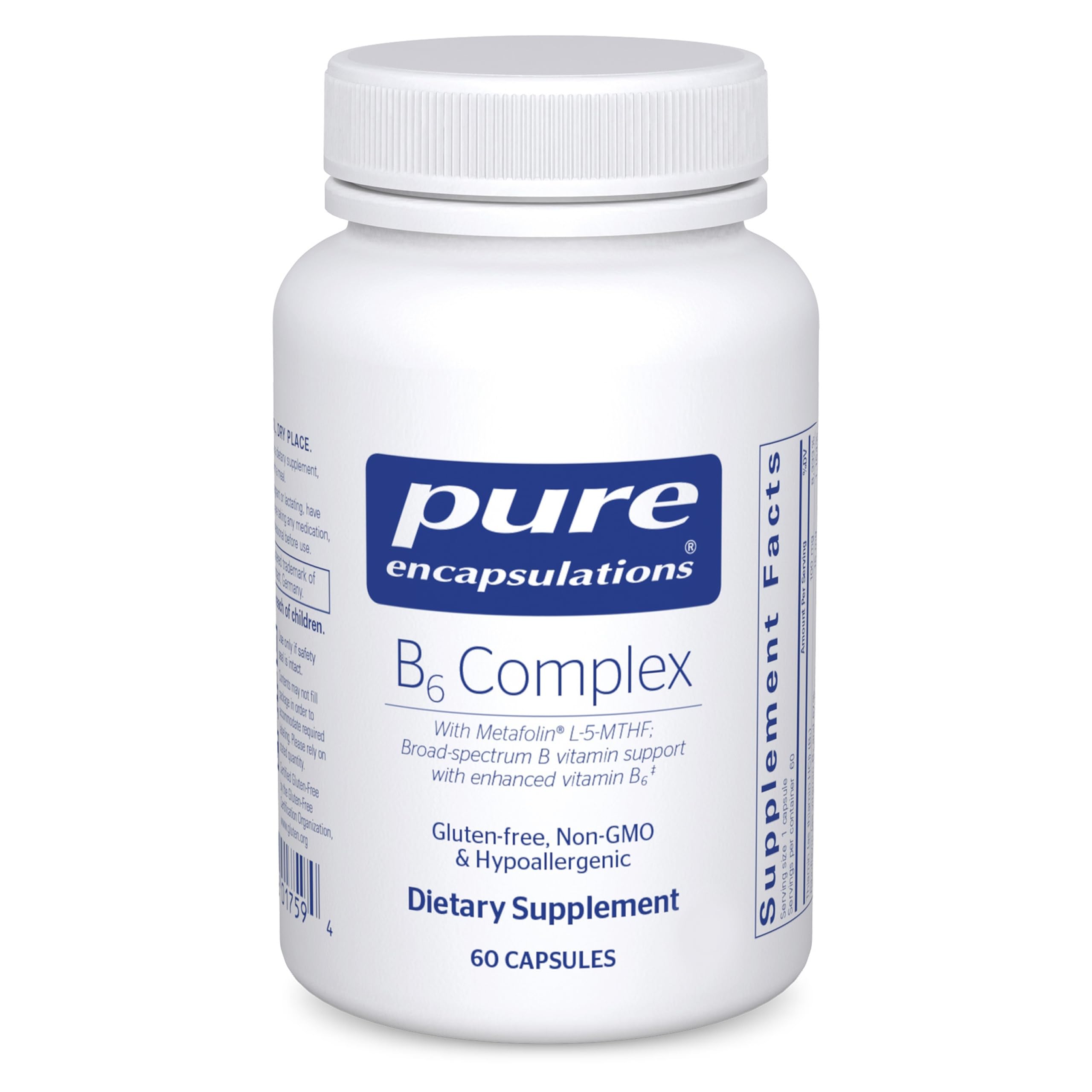 Pure Encapsulations B-Complex 200mg Vitamin B6 capsule front view