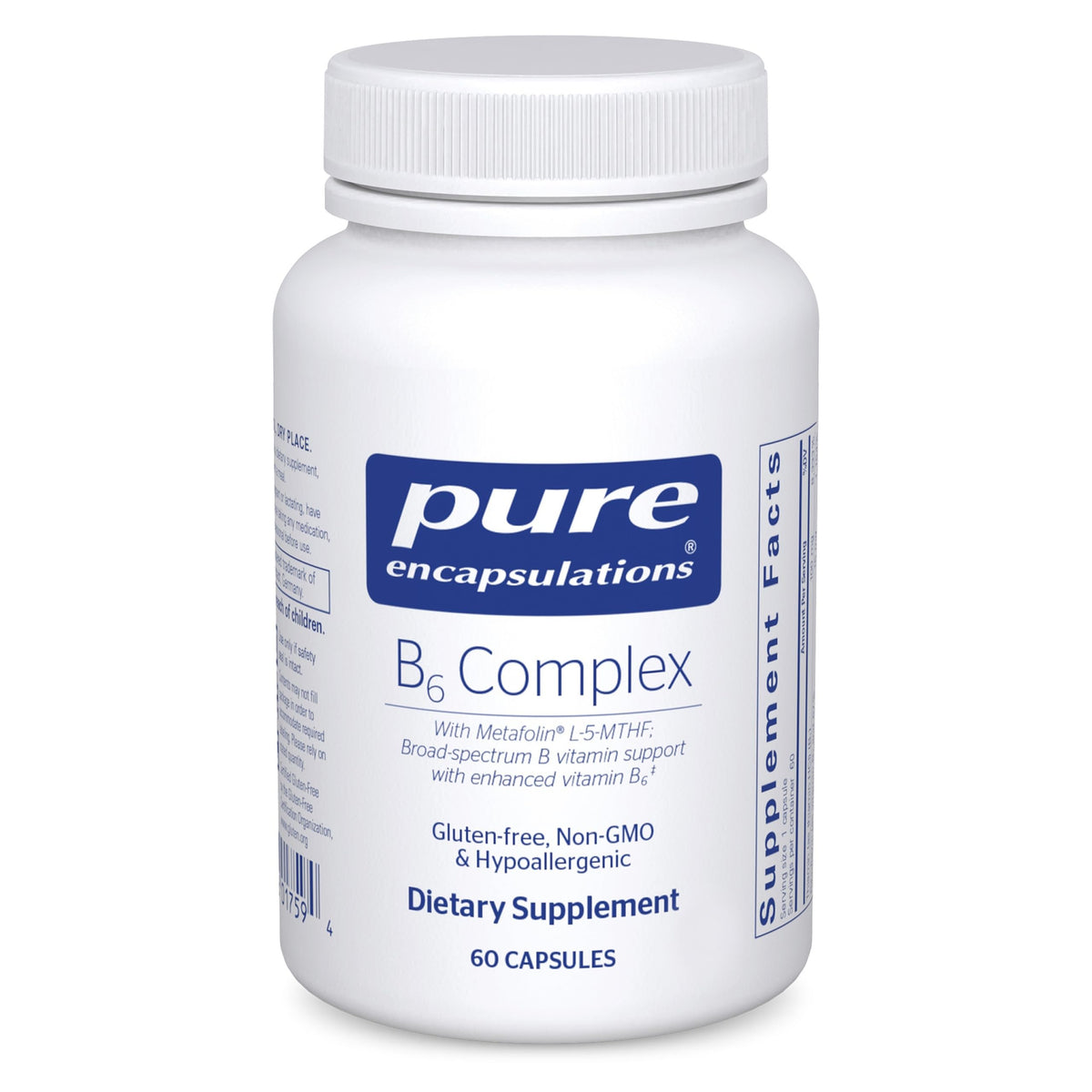 Pure Encapsulations B-Complex 200mg Vitamin B6 capsule front view