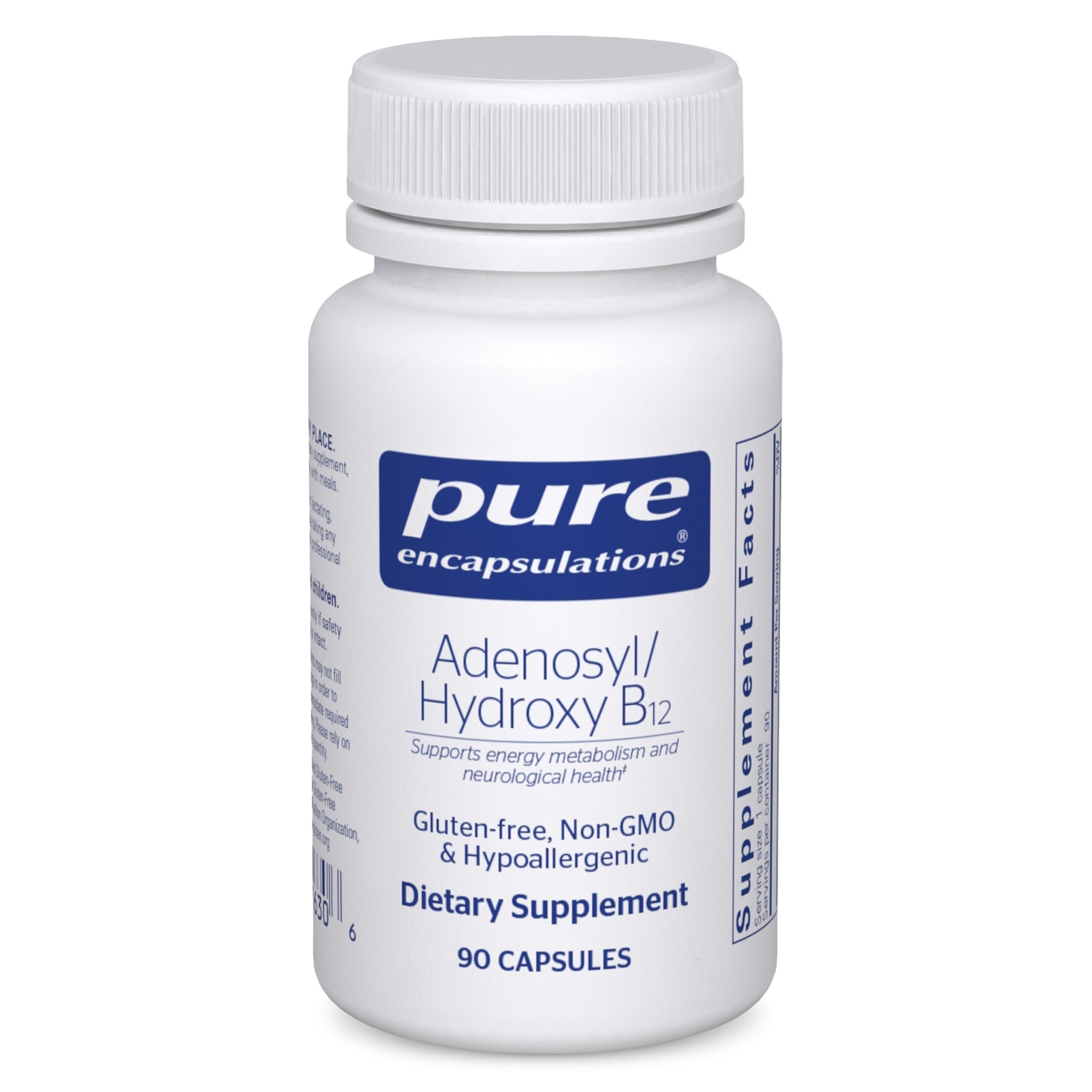 Pure Encapsulations B12 Supplement 2000 mcg vegan capsules front view