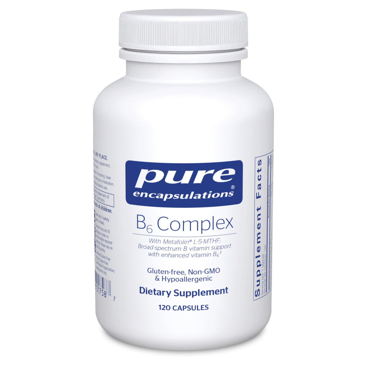 Pure Encapsulations B6 Complex vitamin B supplement front view