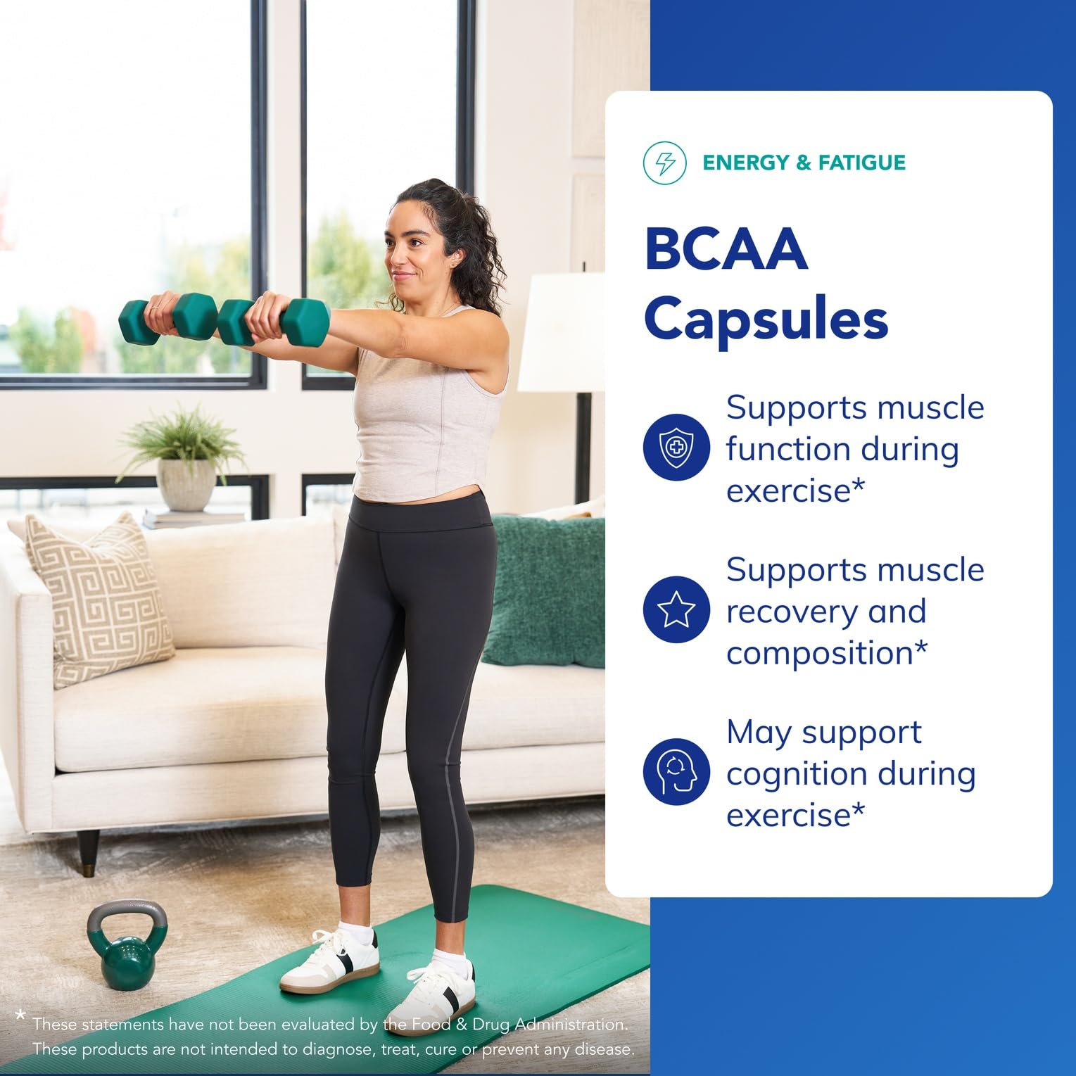 Pure Encapsulations BCAA Capsules 1200mg side view