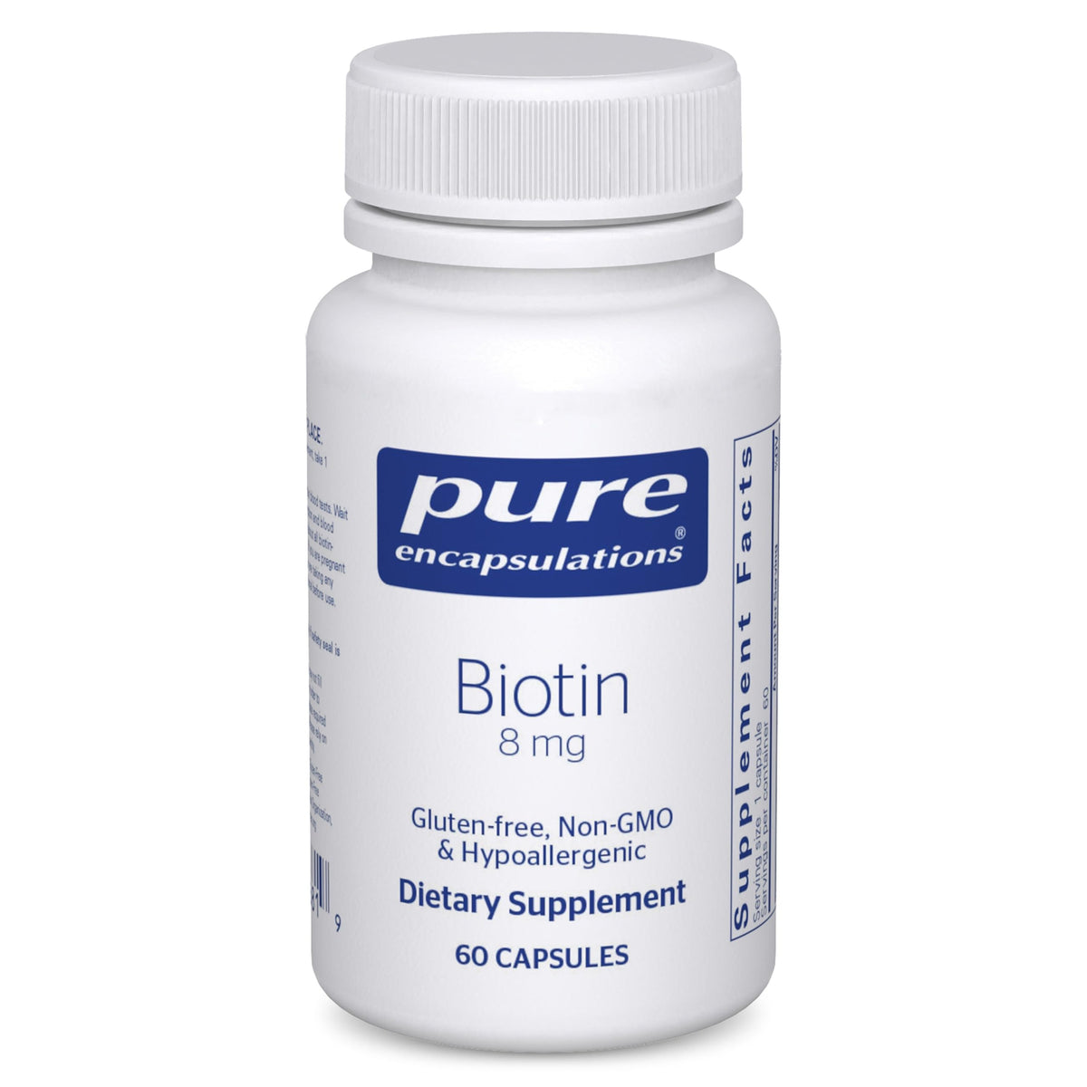 Pure Encapsulations Biotin Supplement 8000 mcg capsule front view
