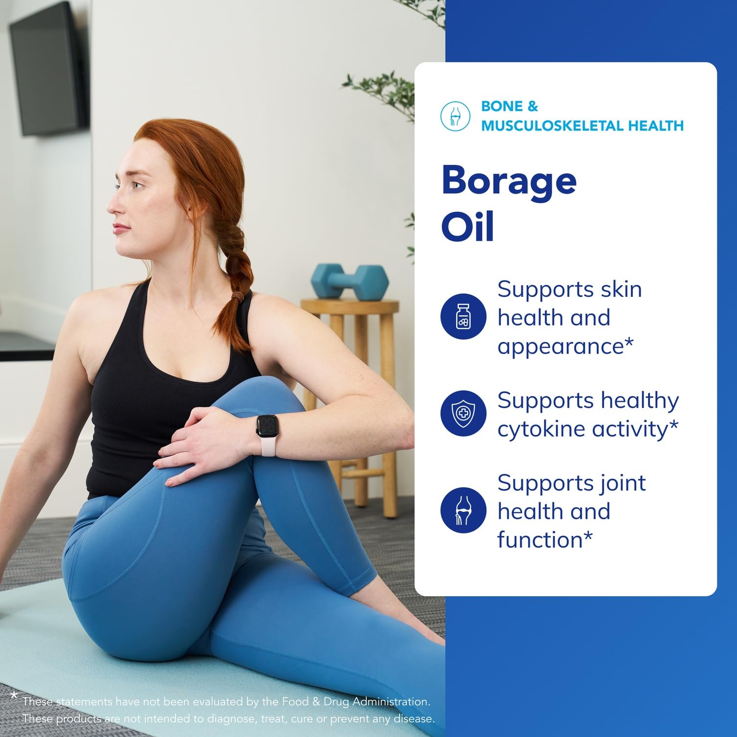 Pure Encapsulations Borage Oil 1000mg softgels side view