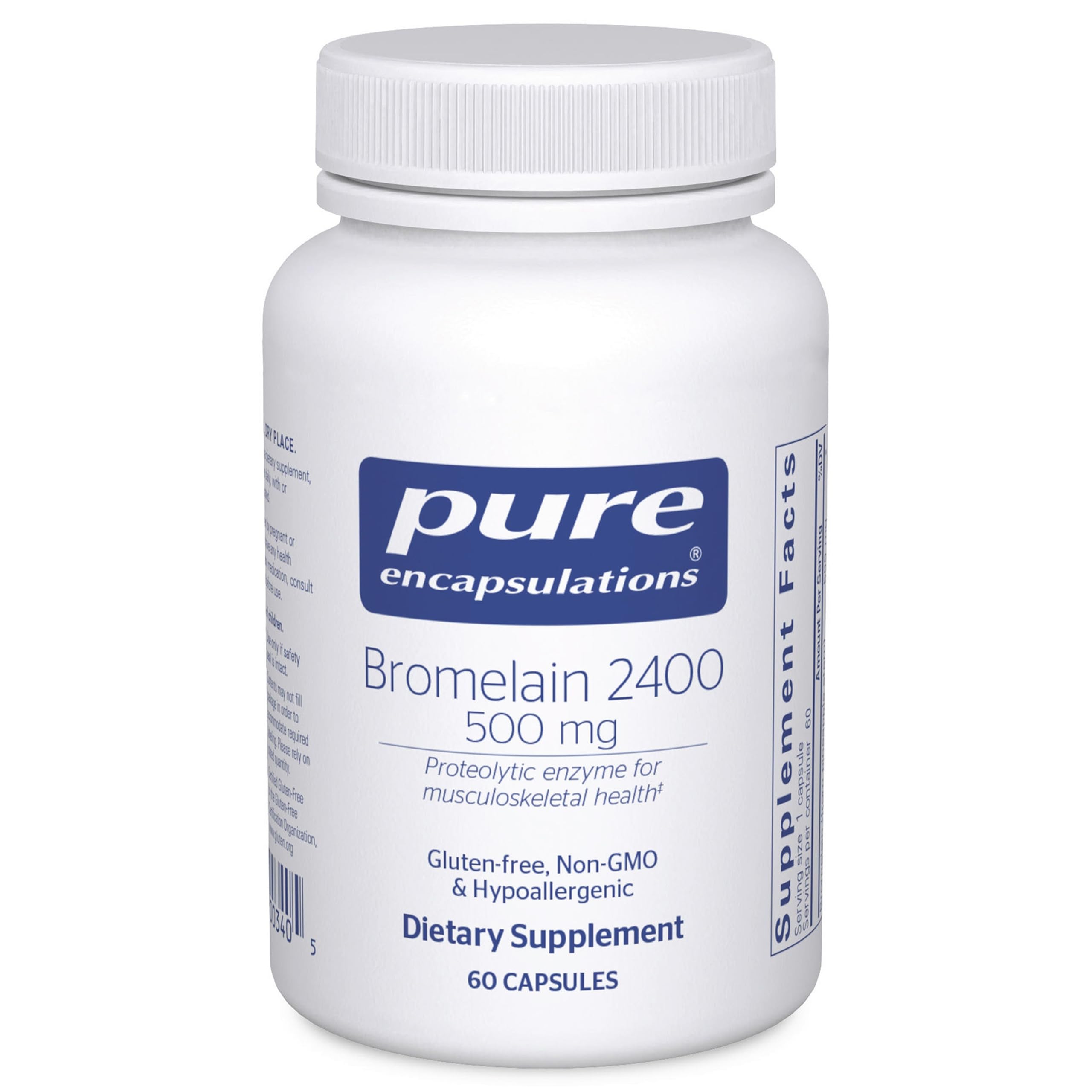 Pure Encapsulations Bromelain 500mg vegan capsules front view