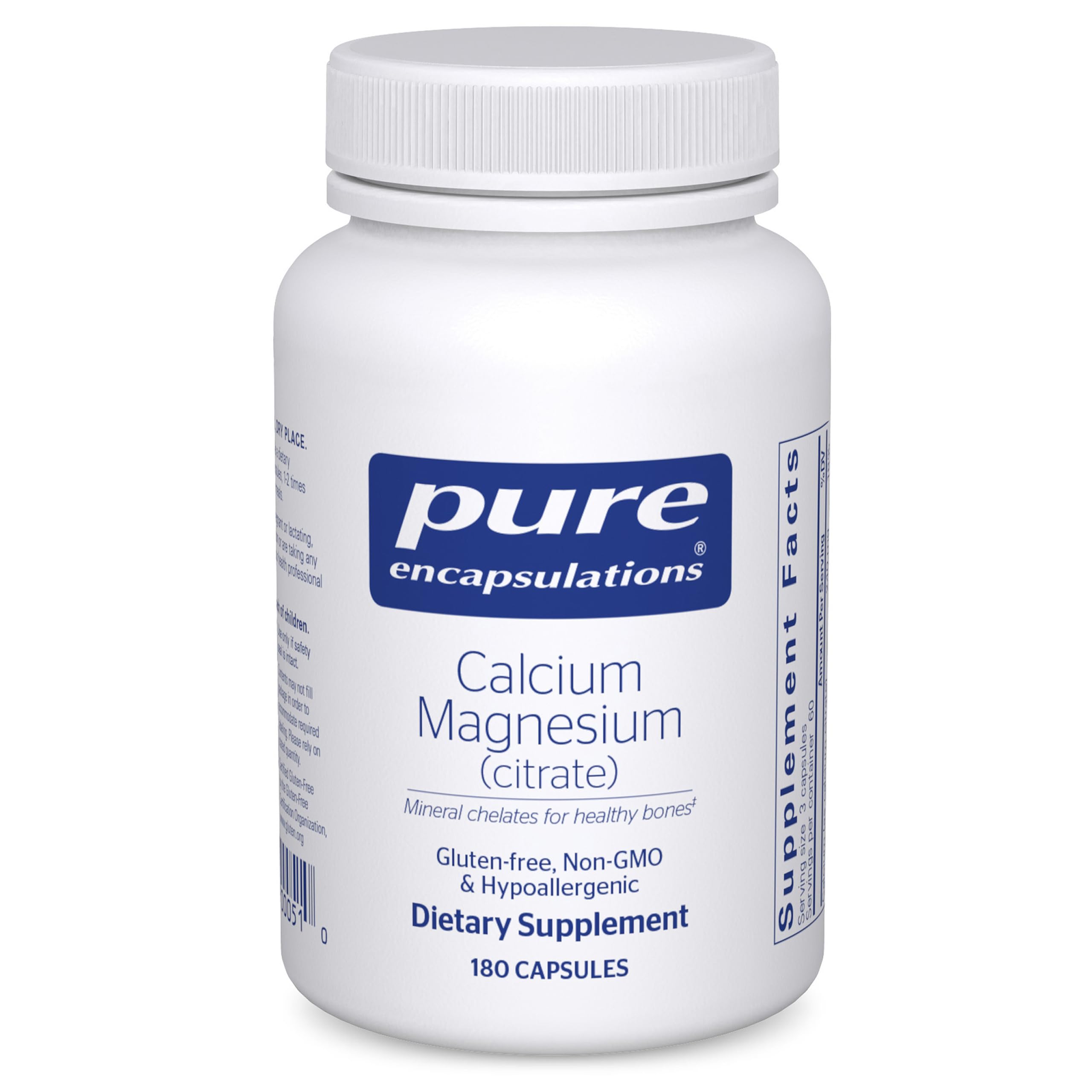 Pure Encapsulations Calcium Magnesium Citrate 240mg front view