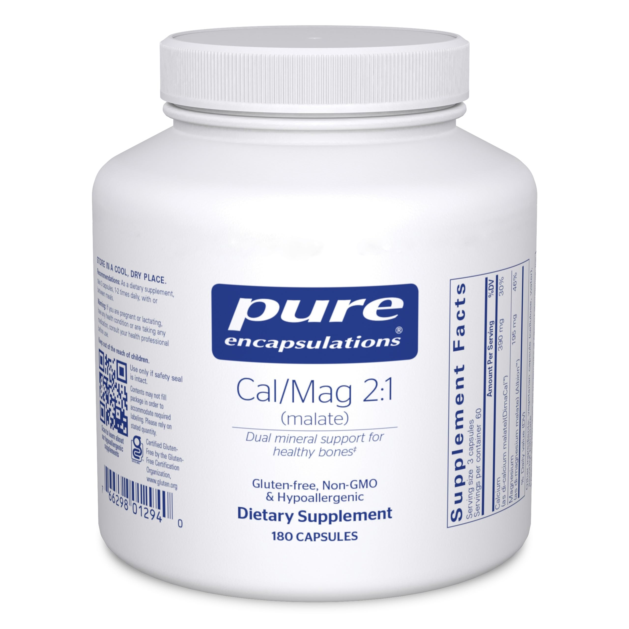 Pure Encapsulations Calcium Magnesium Supplement front view