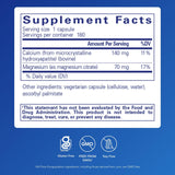 Pure Encapsulations Calcium with Magnesium 140mg 90 capsules side view