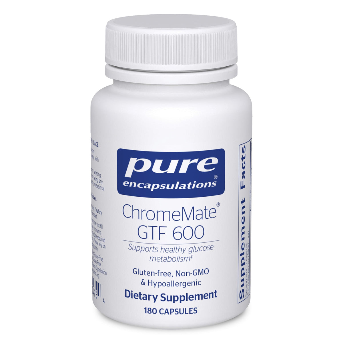 Pure Encapsulations Chromium 600 mcg vegetarian capsules front view