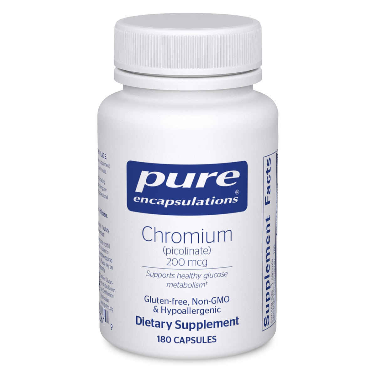 Pure Encapsulations Chromium Picolinate 200mcg supplement front view