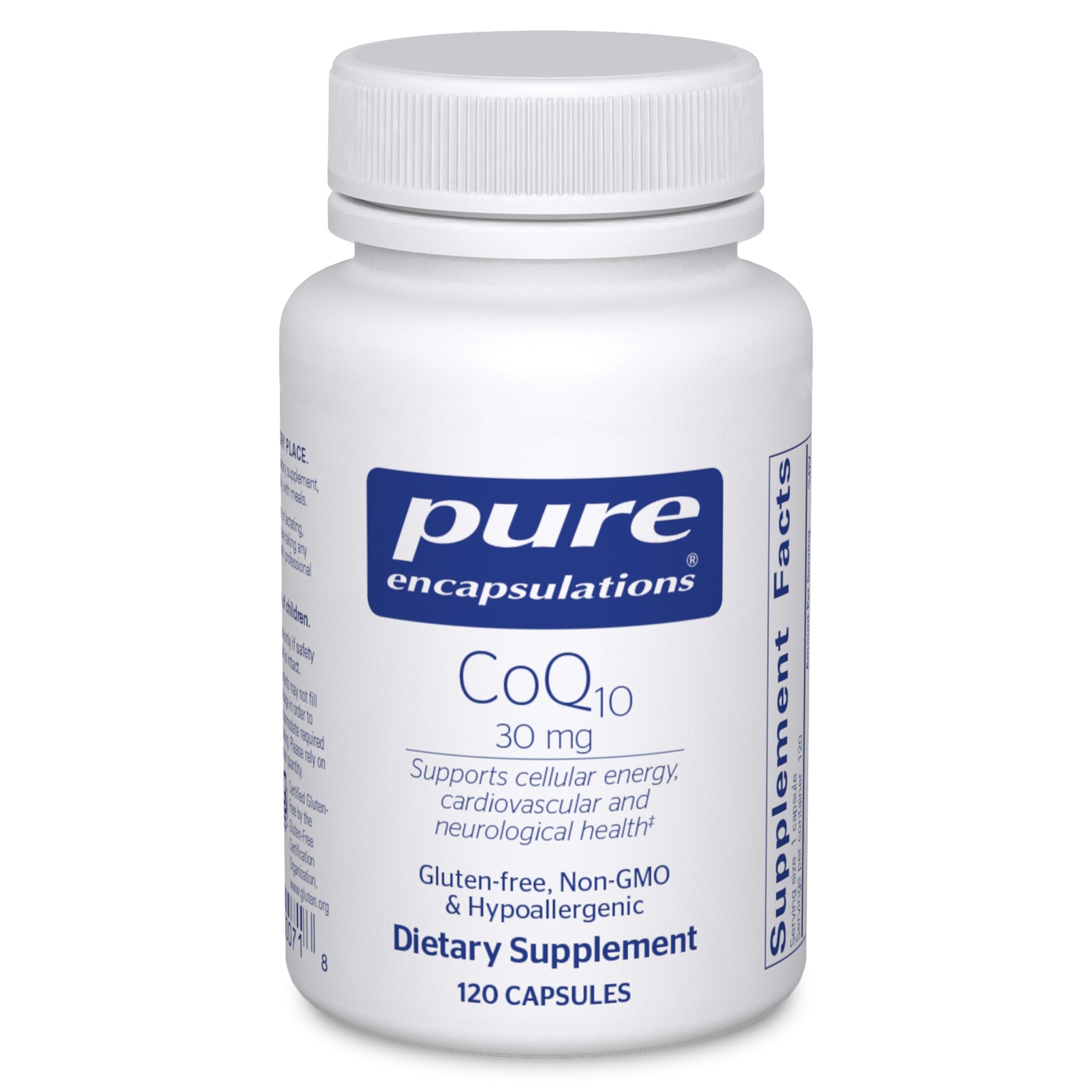 Pure Encapsulations CoQ10 30mg vegetarian capsules front view
