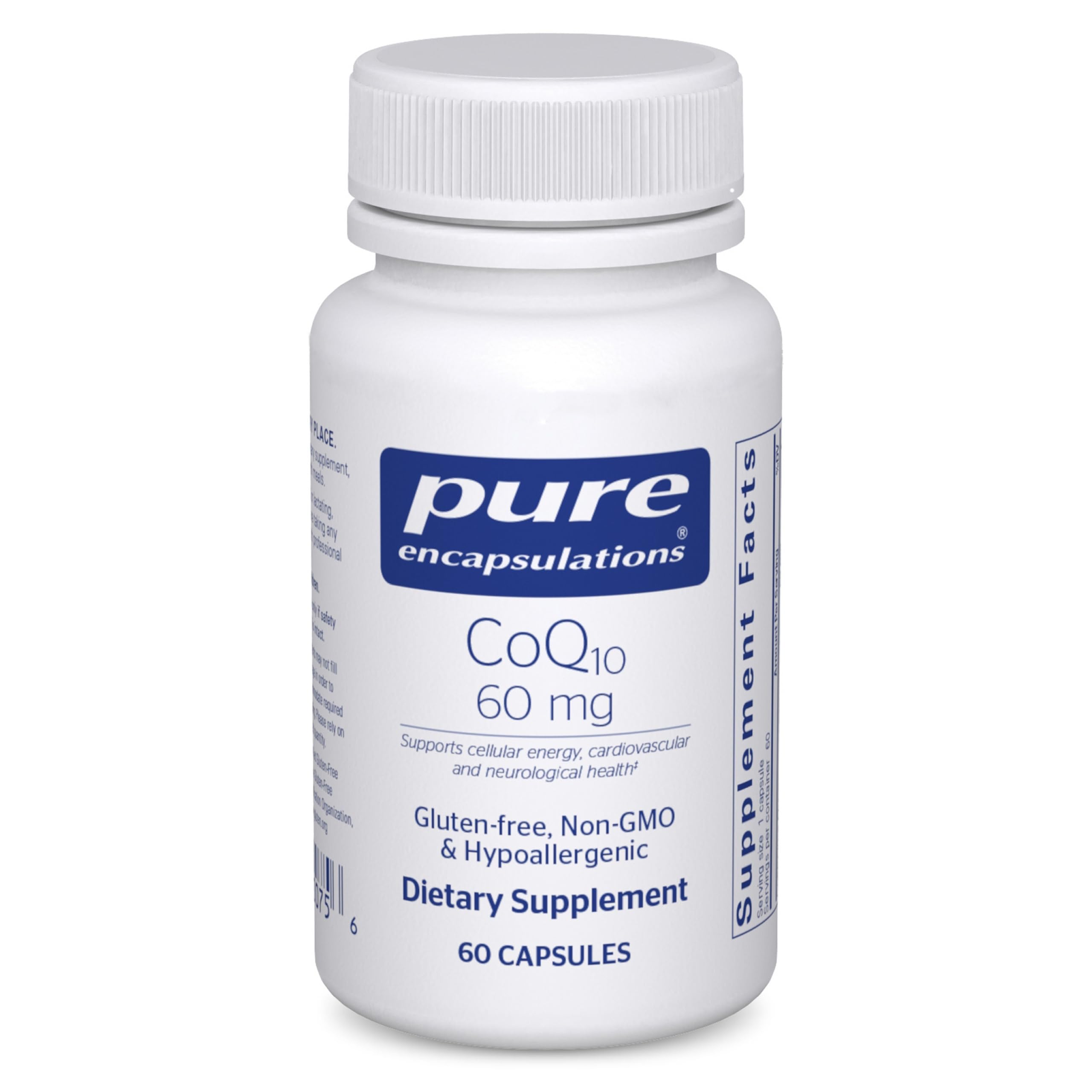 Pure Encapsulations CoQ10 60mg vegetarian capsules front view
