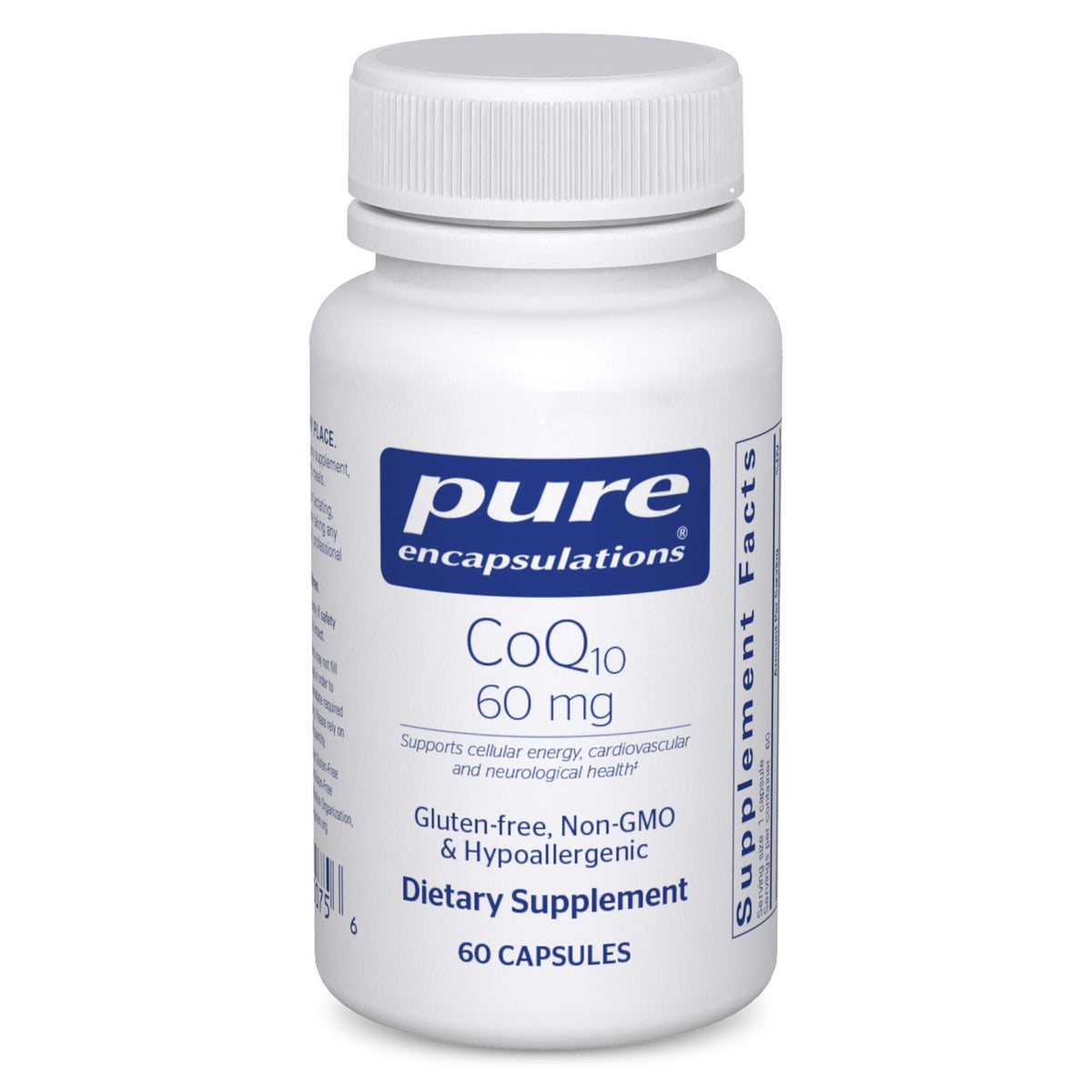 Pure Encapsulations CoQ10 60mg vegetarian capsules front view