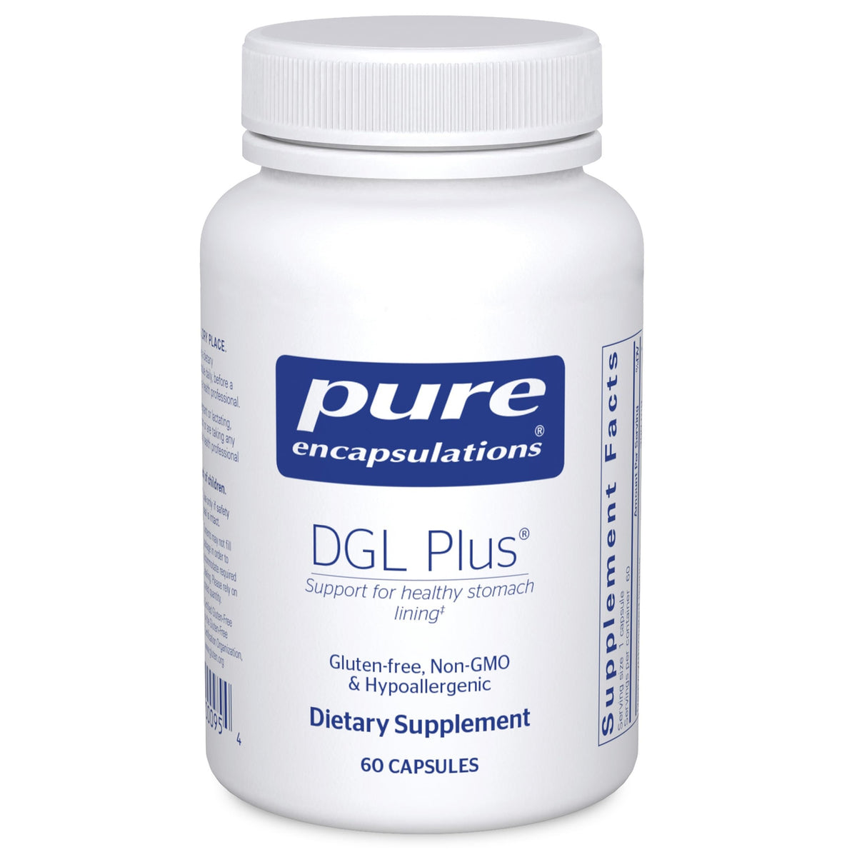 Pure Encapsulations DGL Plus Licorice Root 300mg front view