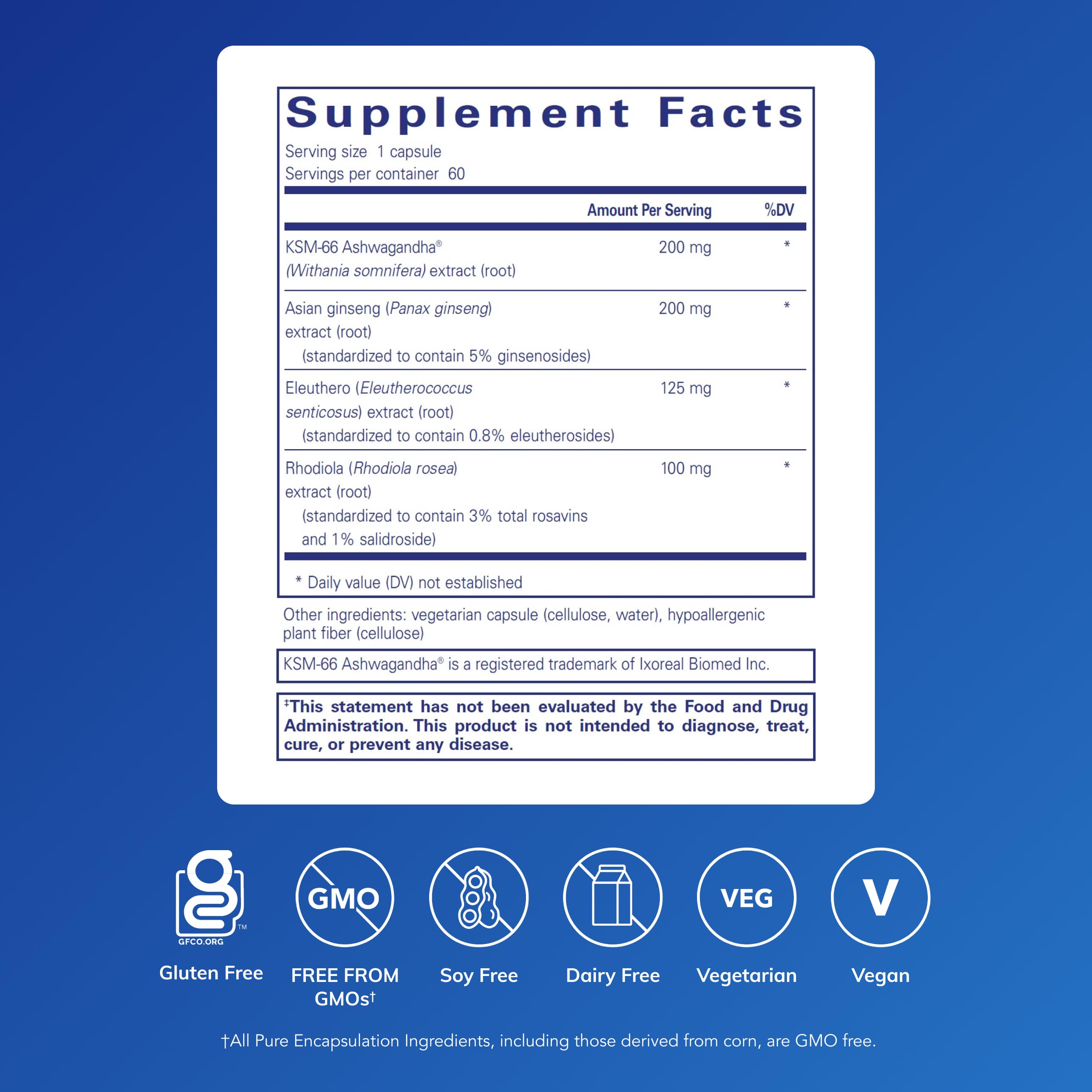 Pure Encapsulations Energy Xtra supplement bottle side view