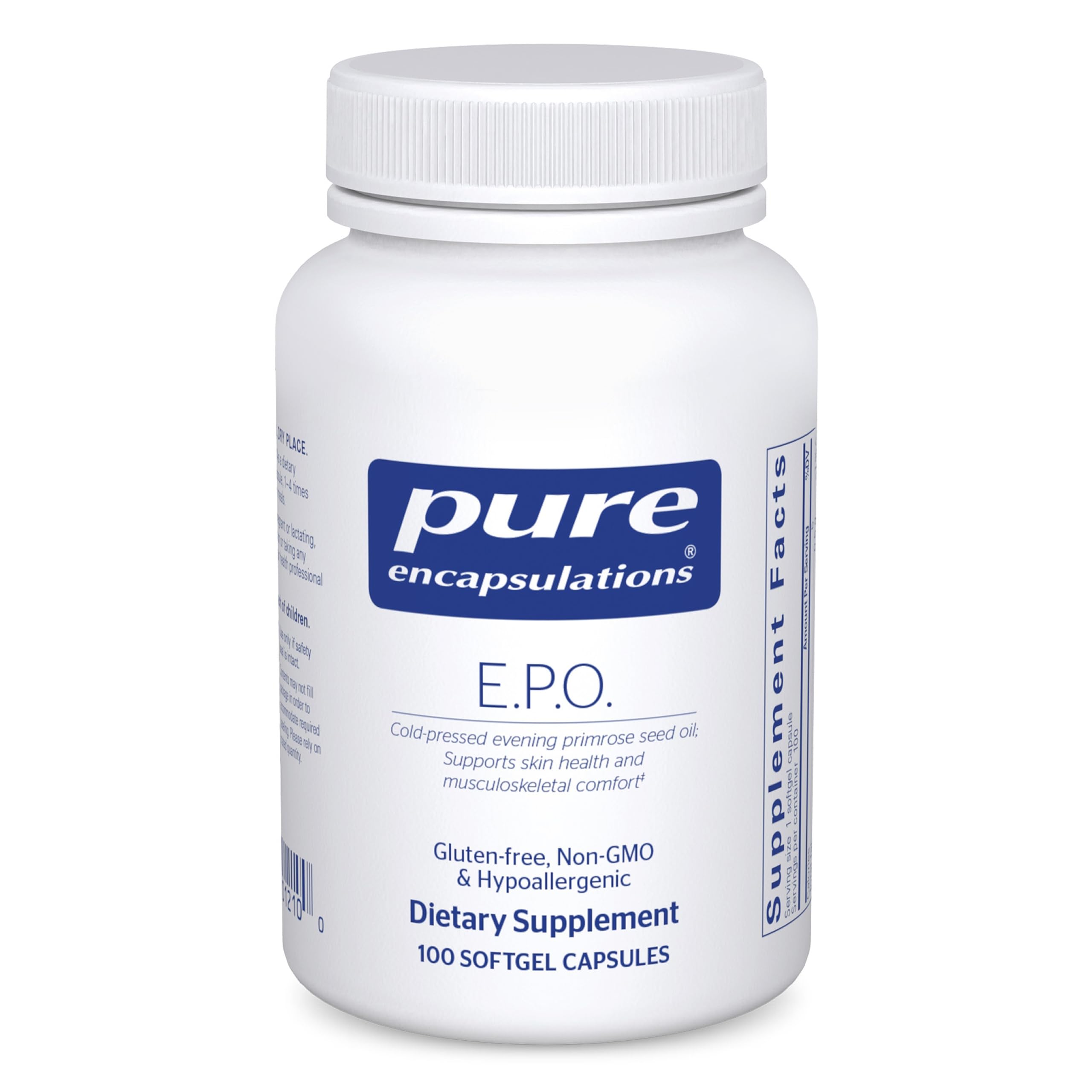 Pure Encapsulations Evening Primrose Oil 500mg Softgels front view