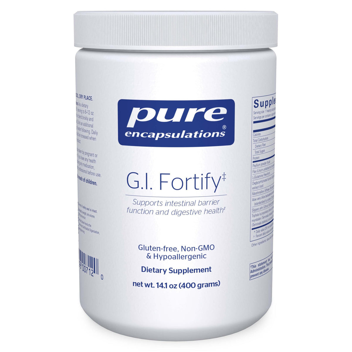 Pure Encapsulations G.I. Fortify Dietary Fibre Supplement front view