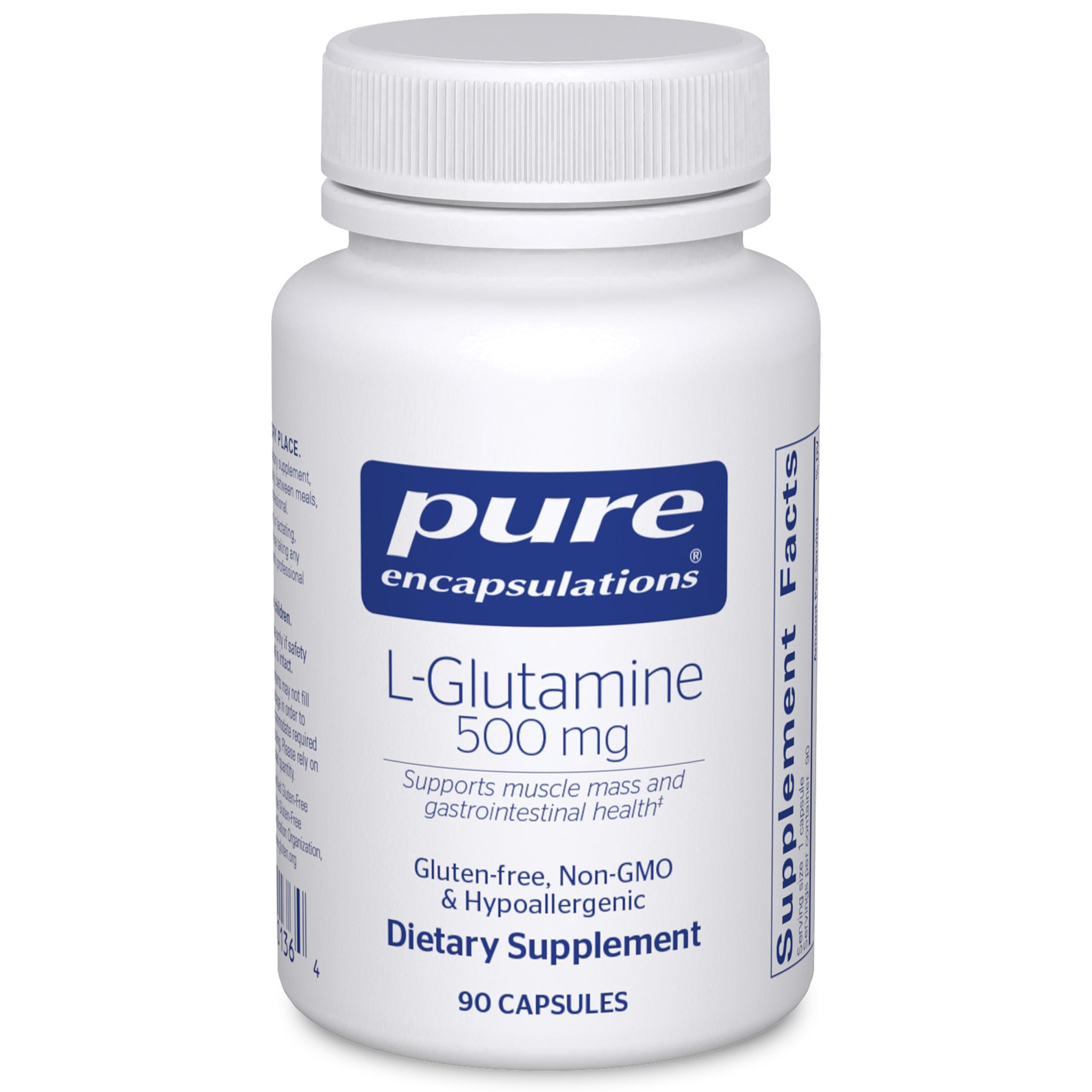 Pure Encapsulations L-Glutamine Powder 500mg front view