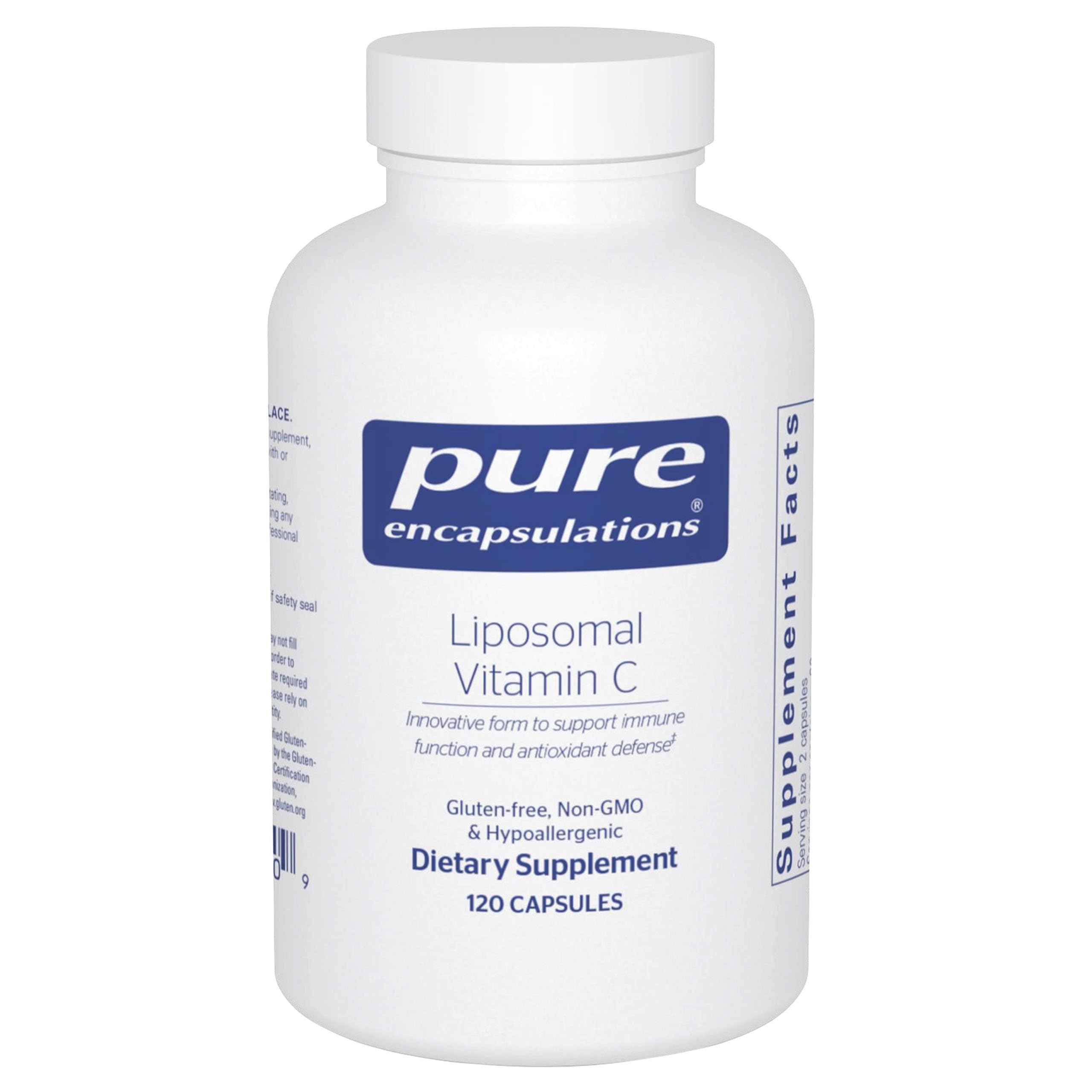 Pure Encapsulations Liposomal Vitamin C 500mg front view of packaging