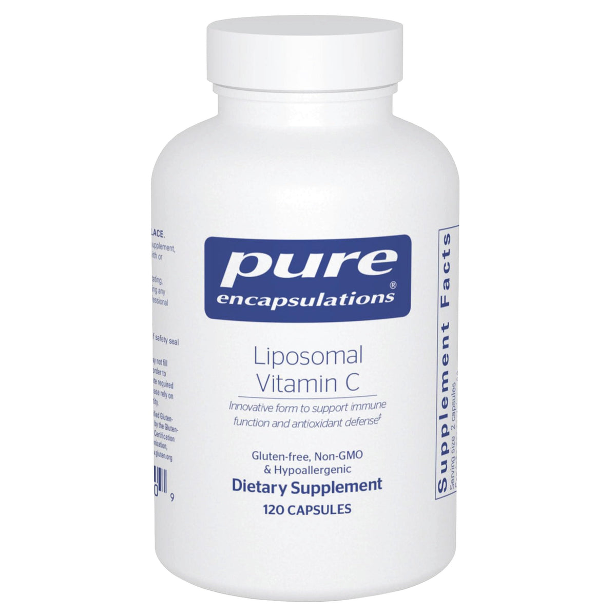 Pure Encapsulations Liposomal Vitamin C 500mg front view of packaging