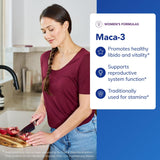 Pure Encapsulations Maca-3 Herbal Supplement back view with ingredient list