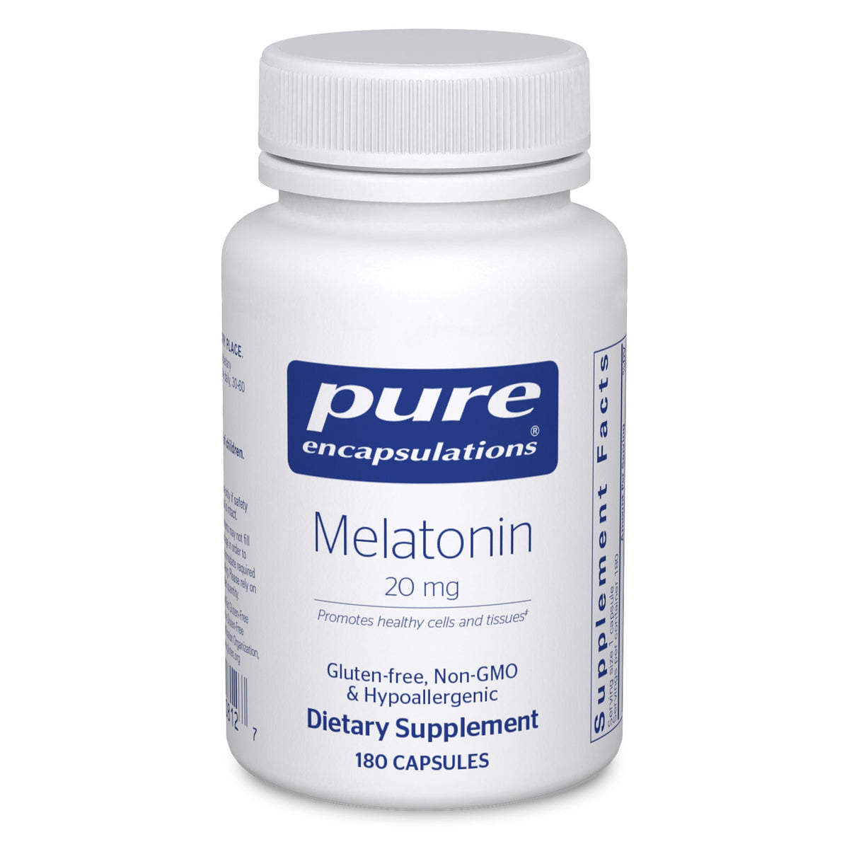 Pure Encapsulations Melatonin 20 mg 180 Capsules front view