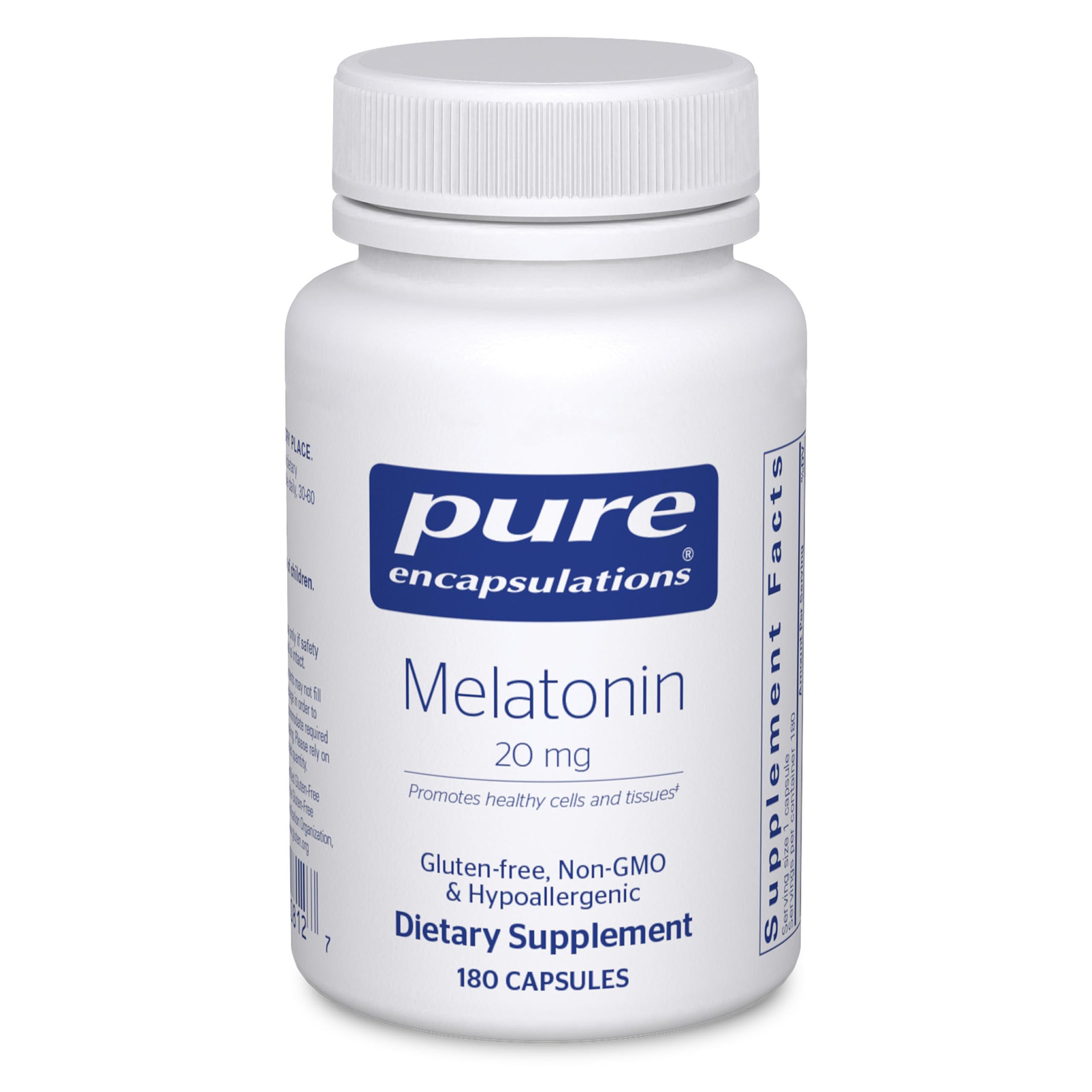Pure Encapsulations Melatonin 20 mg 180 Capsules front view