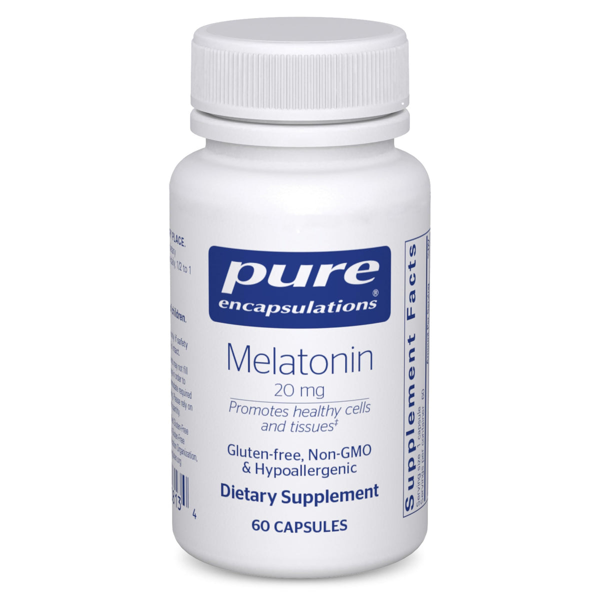 Pure Encapsulations Melatonin 20 mg 60 Capsules front view