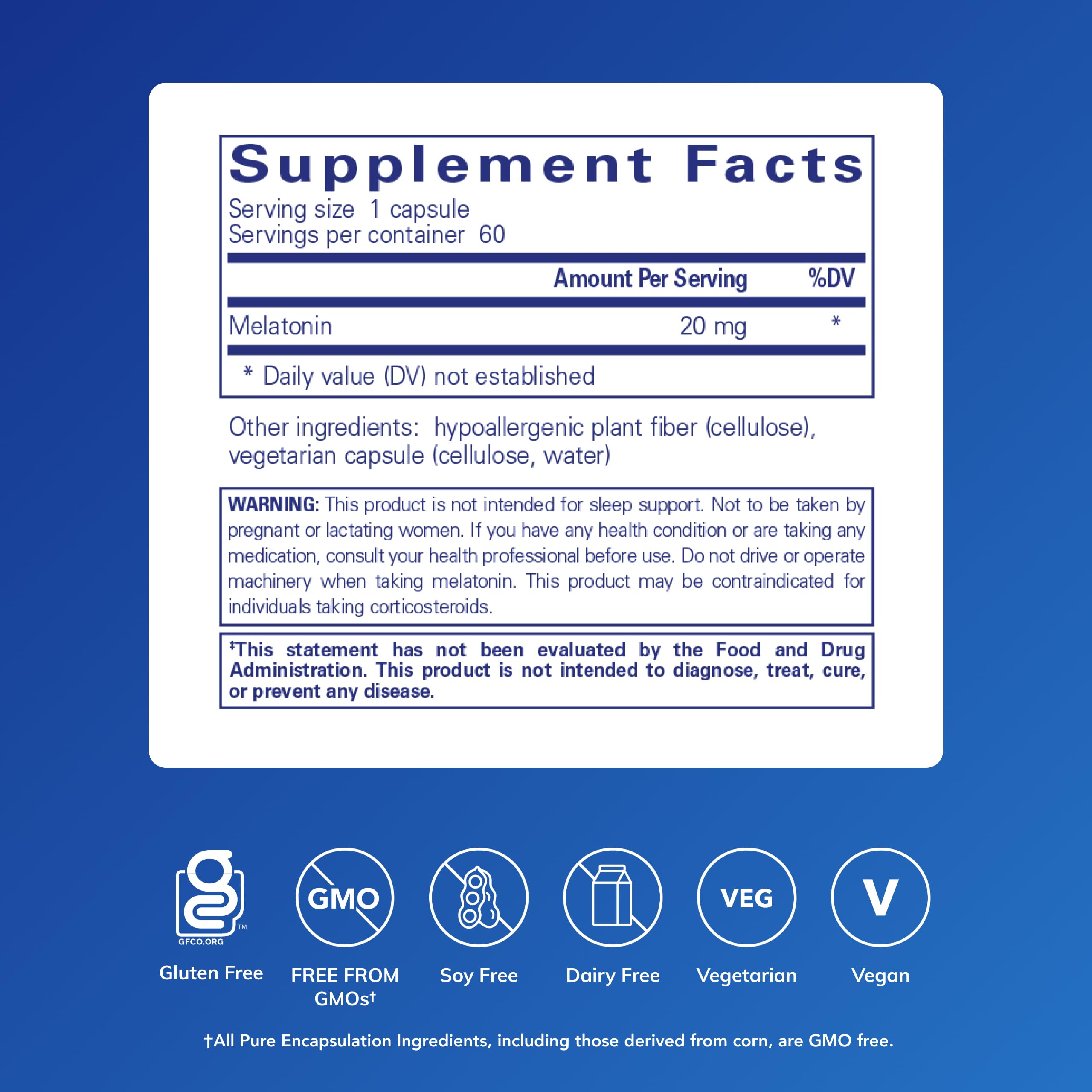 Pure Encapsulations Melatonin capsule close-up