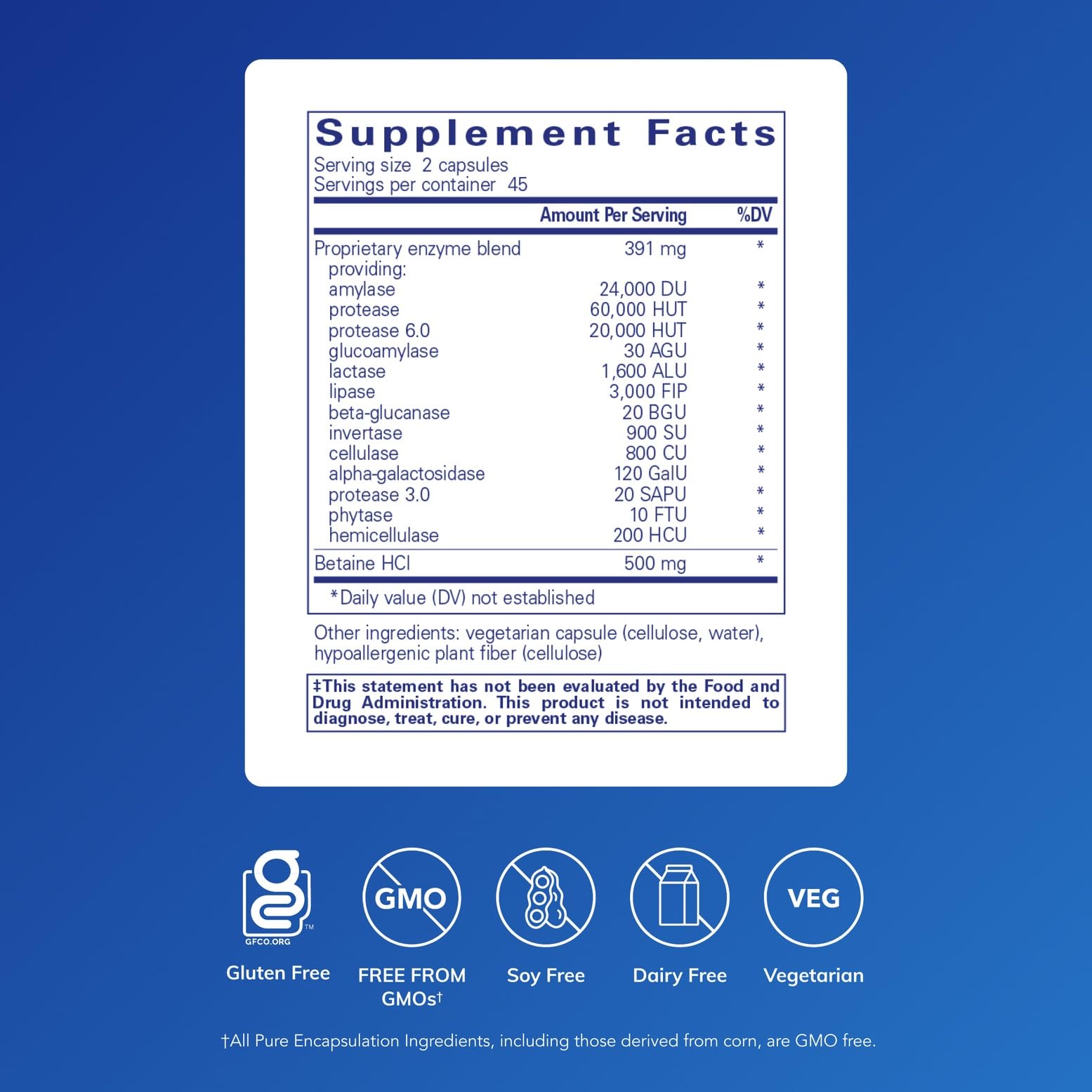 Pure Encapsulations Multi-Enzymes bottle with label