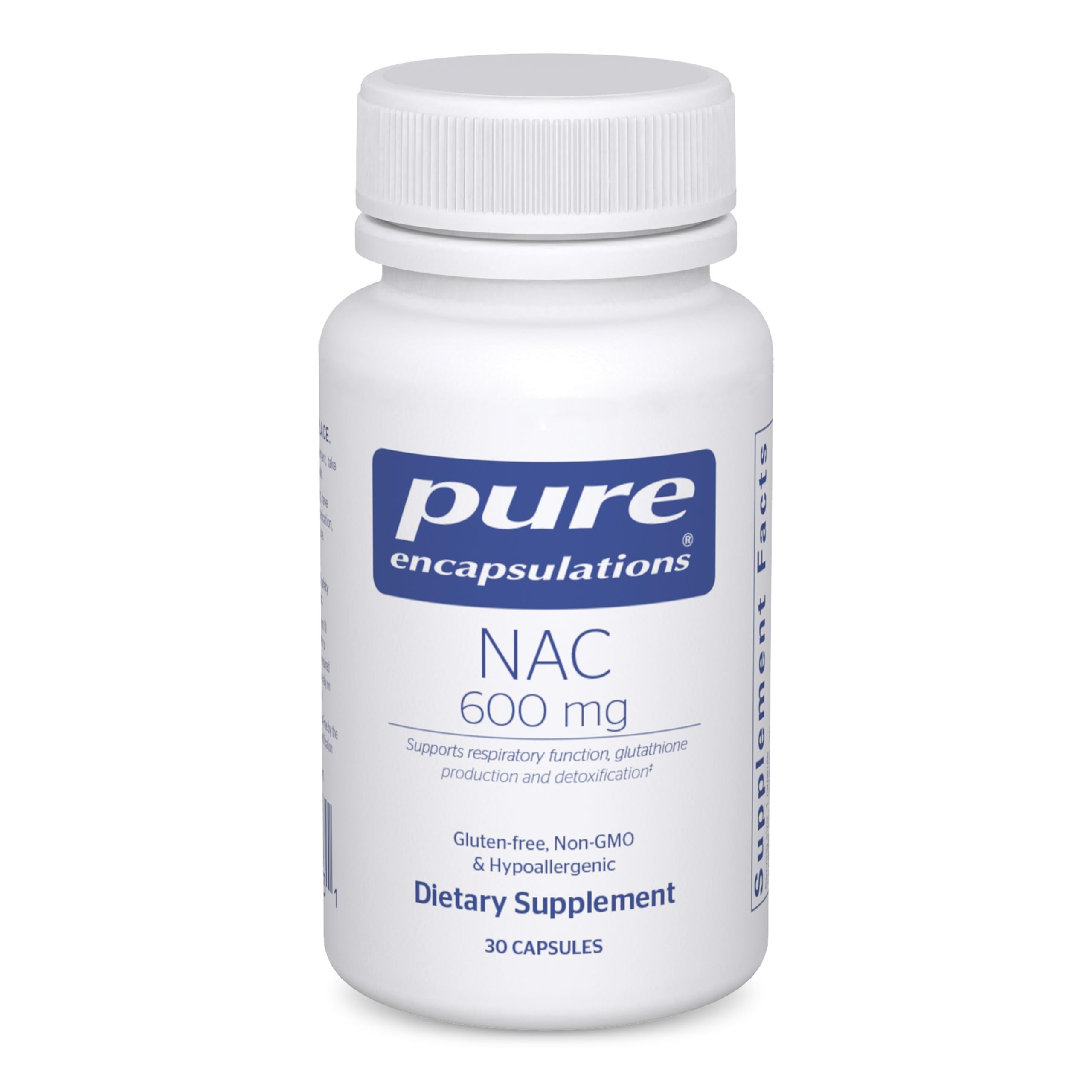 Pure Encapsulations N-Acetyl Cysteine 600mg supplement front view