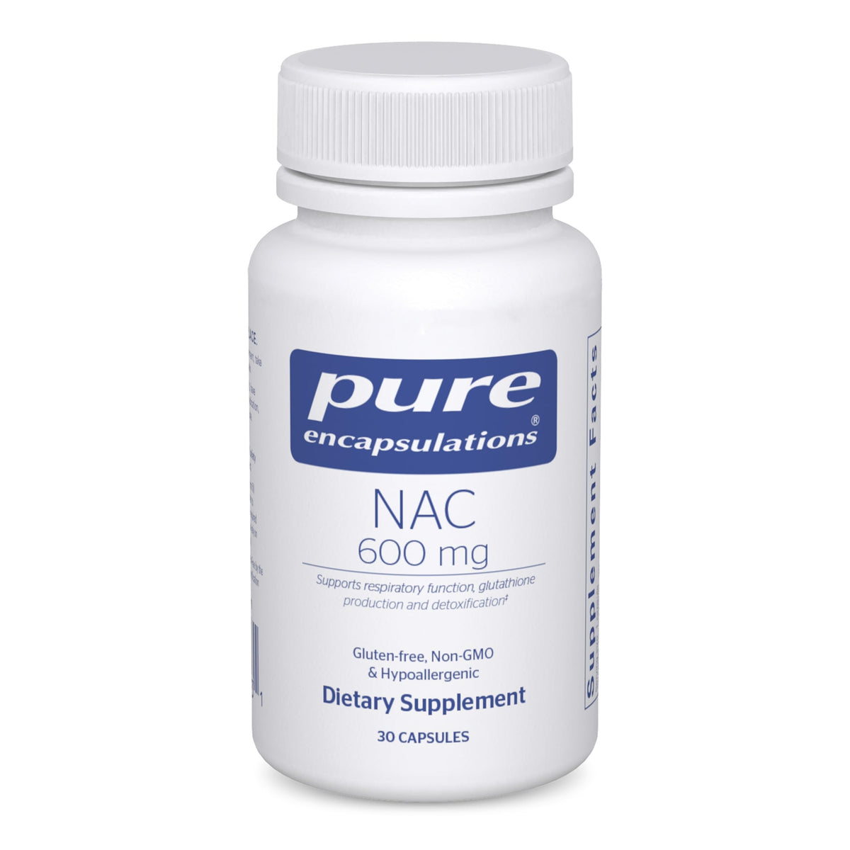 Pure Encapsulations N-Acetyl Cysteine 600mg supplement front view