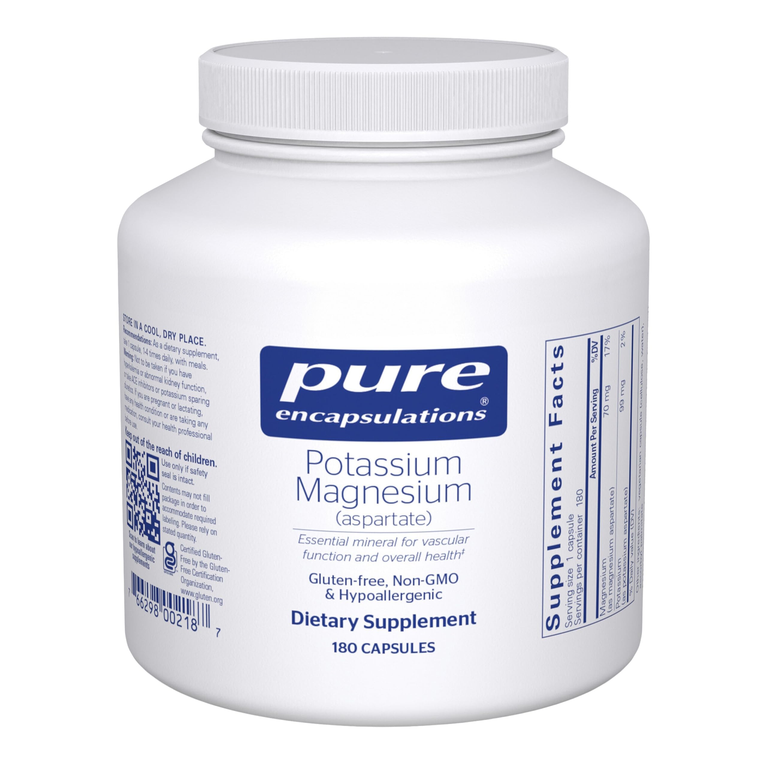 Pure Encapsulations Potassium Magnesium Supplement front view