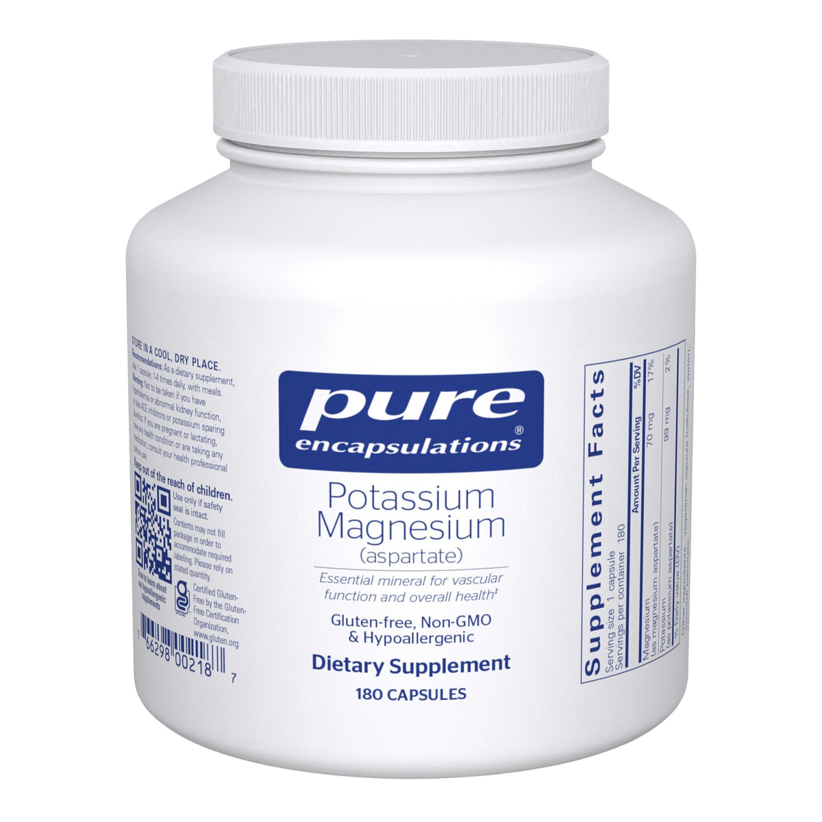 Pure Encapsulations Potassium Magnesium Supplement front view