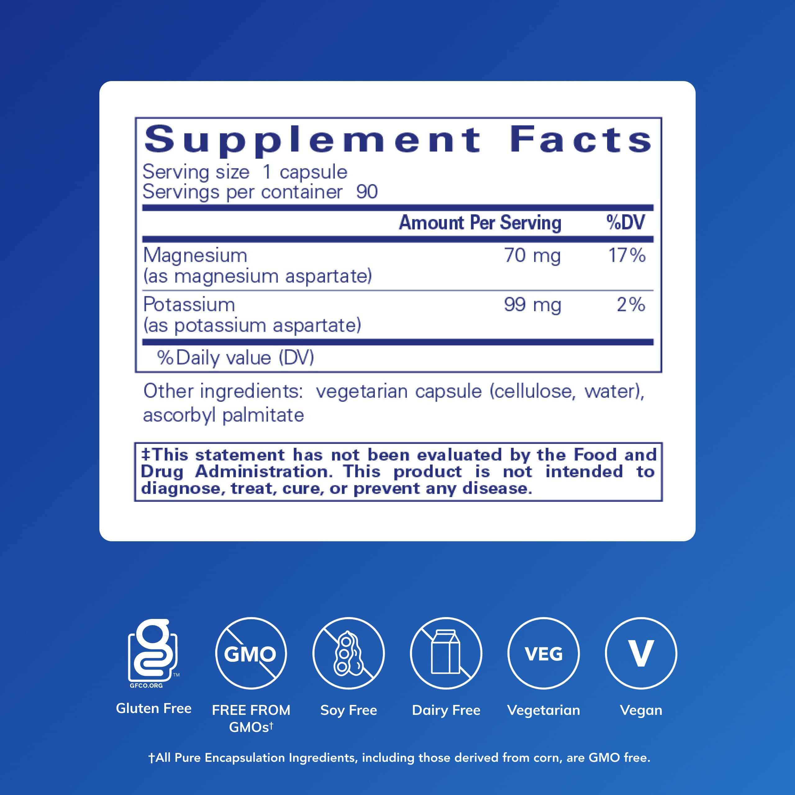 Pure Encapsulations Potassium Magnesium supplement side view