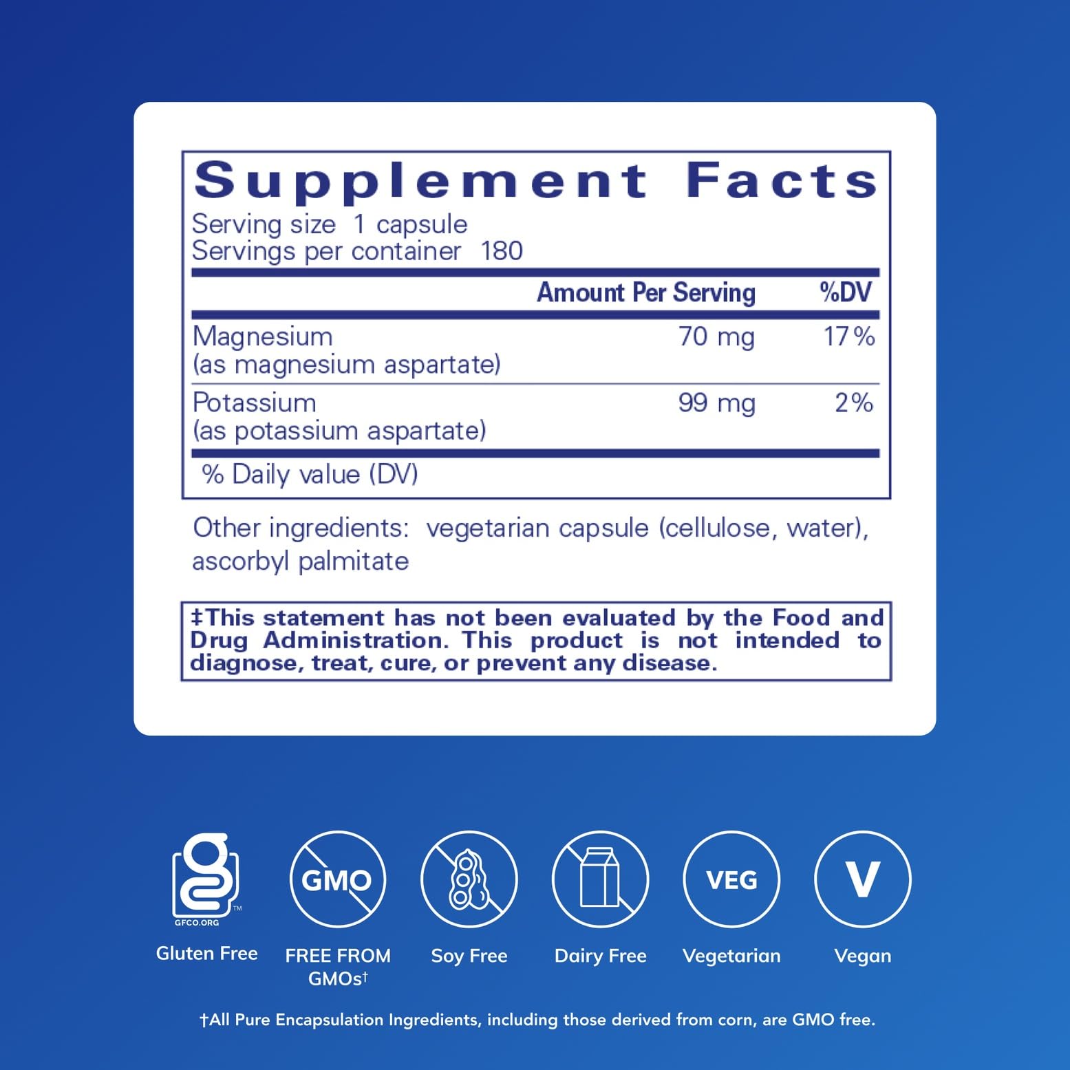 Pure Encapsulations Potassium Magnesium Supplement side view