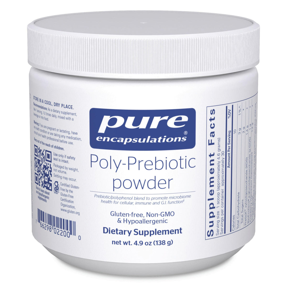 Pure Encapsulations Prebiotic Blend 181g powder front view
