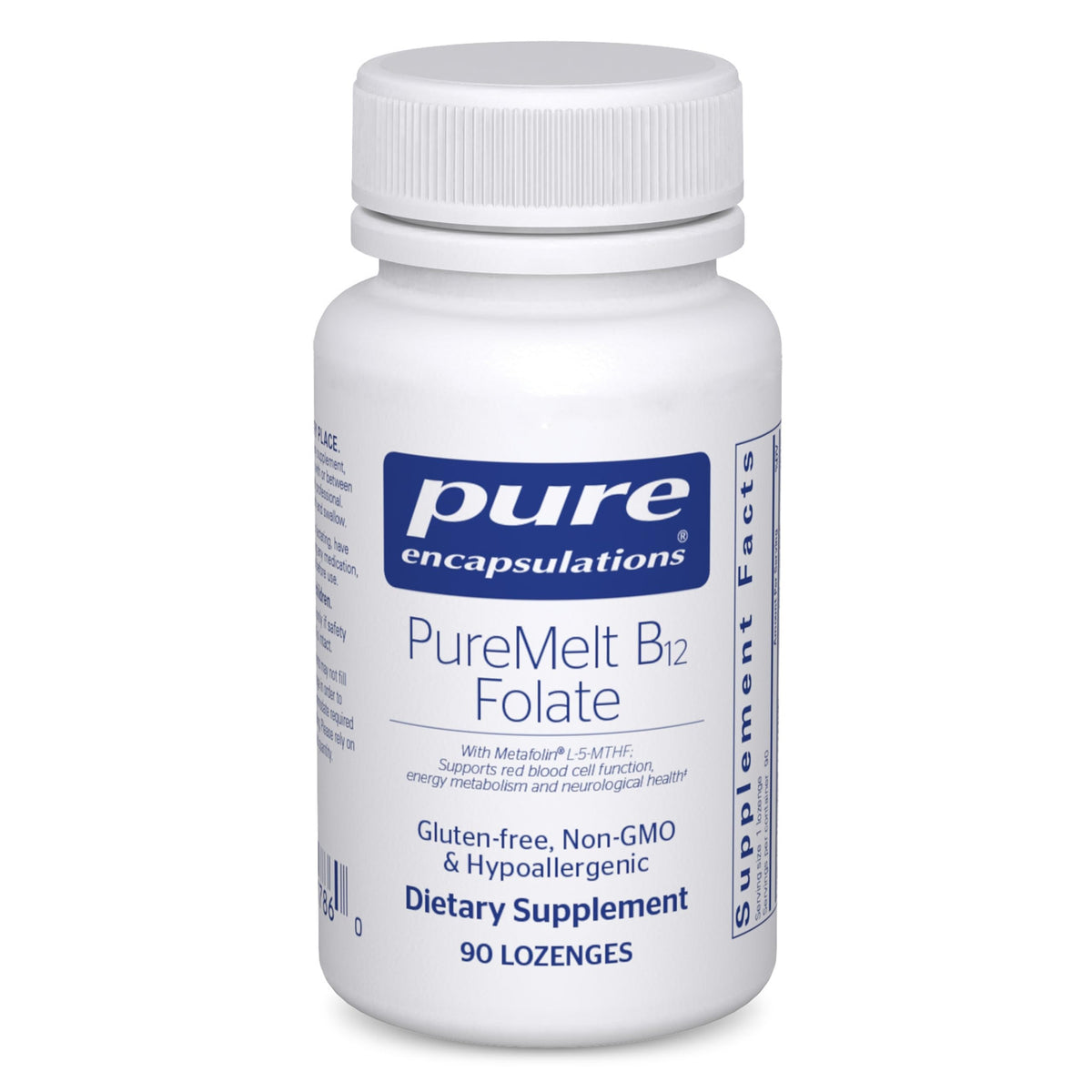 Pure Encapsulations PureMelt B12 Folate 1000 mcg lozenge front view