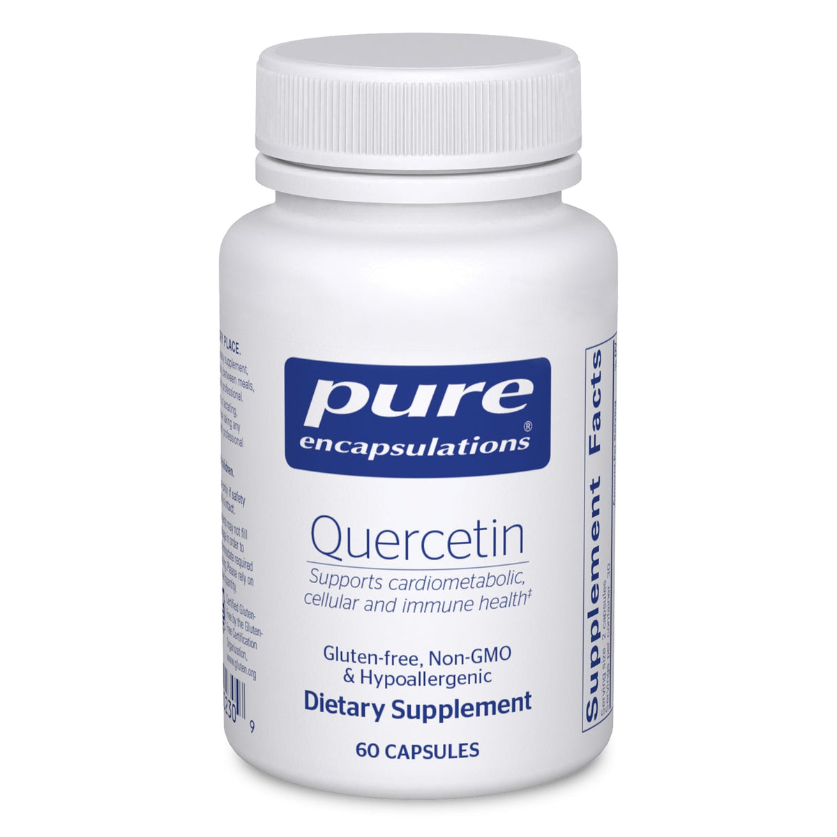 Pure Encapsulations Quercetin Supplement 500mg front view of the bottle