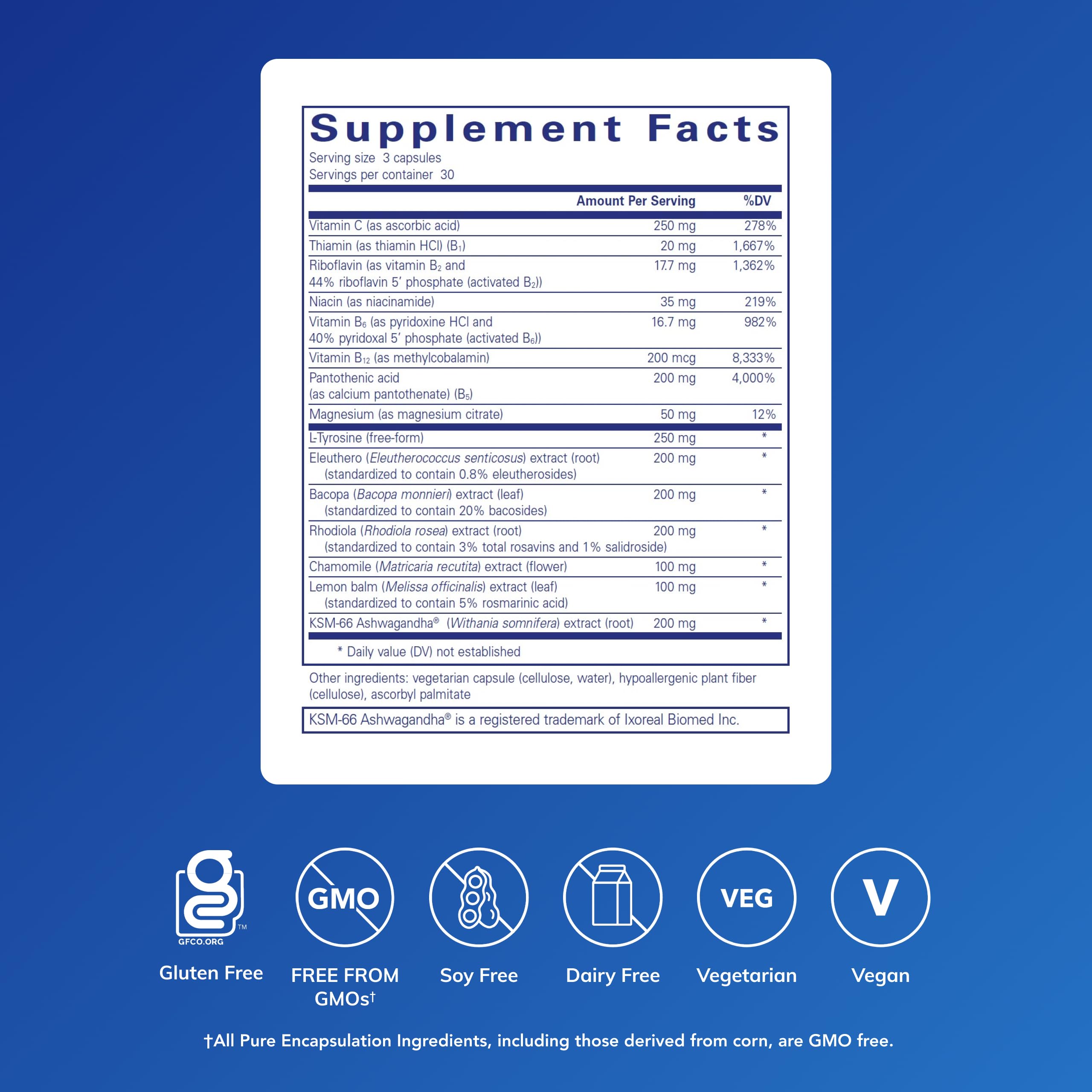 Pure Encapsulations Stress Support Capsules side view