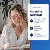Pure Encapsulations VisionPro Nutrients 68g capsules on a wooden surface
