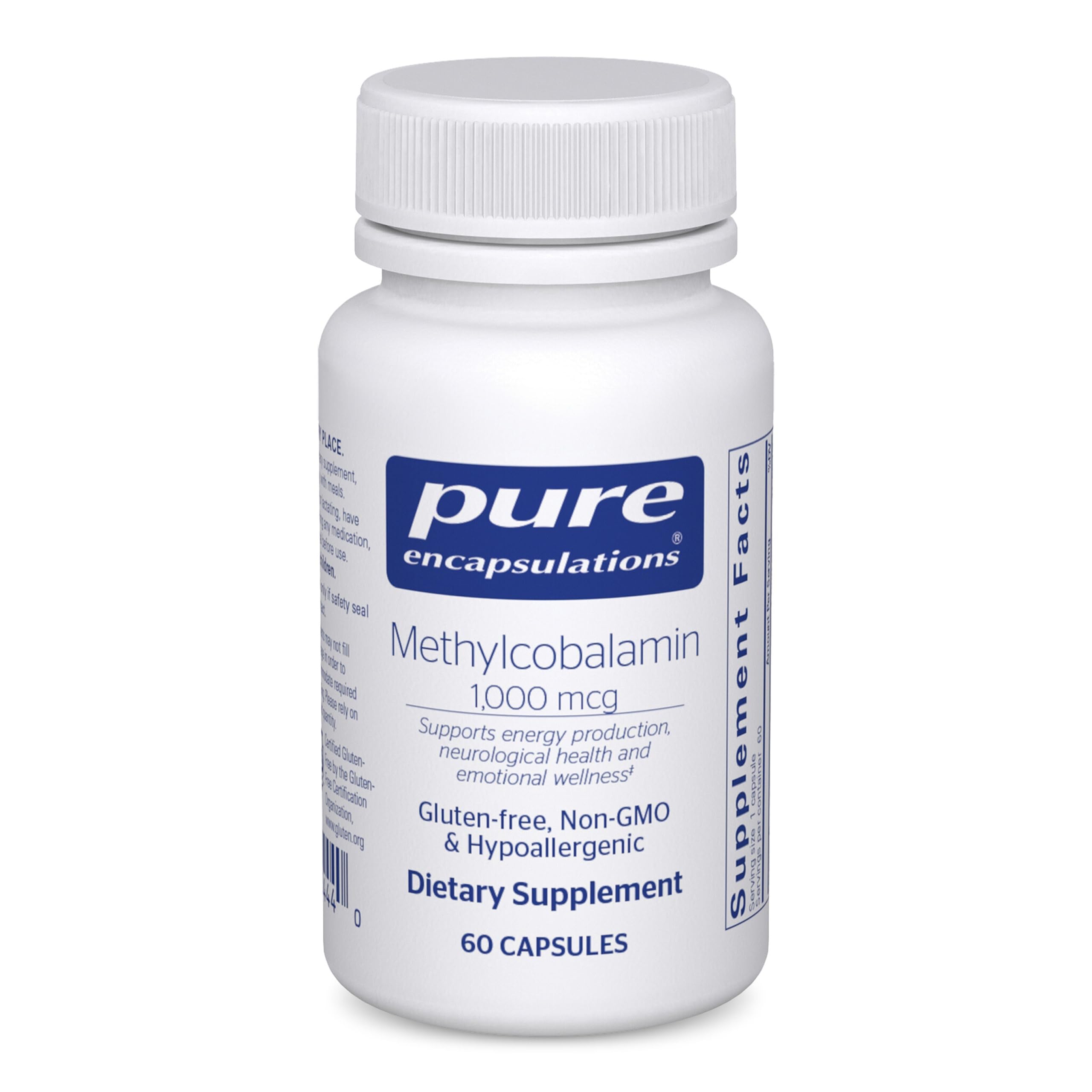Pure Encapsulations Vitamin B12 Methylcobalamin 1000 mcg capsules front view